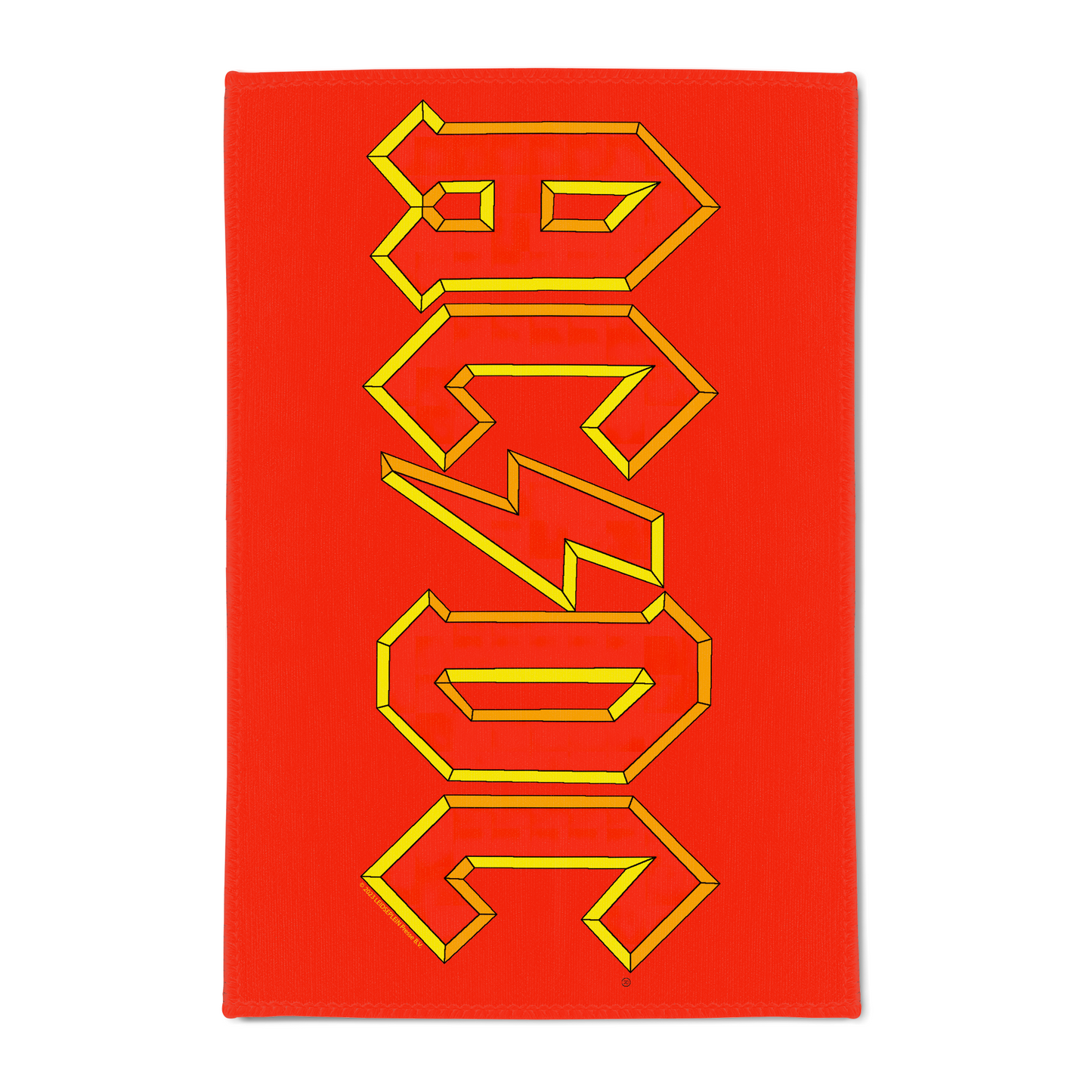 ACDC Yellow Outline Red Logo Area Rug