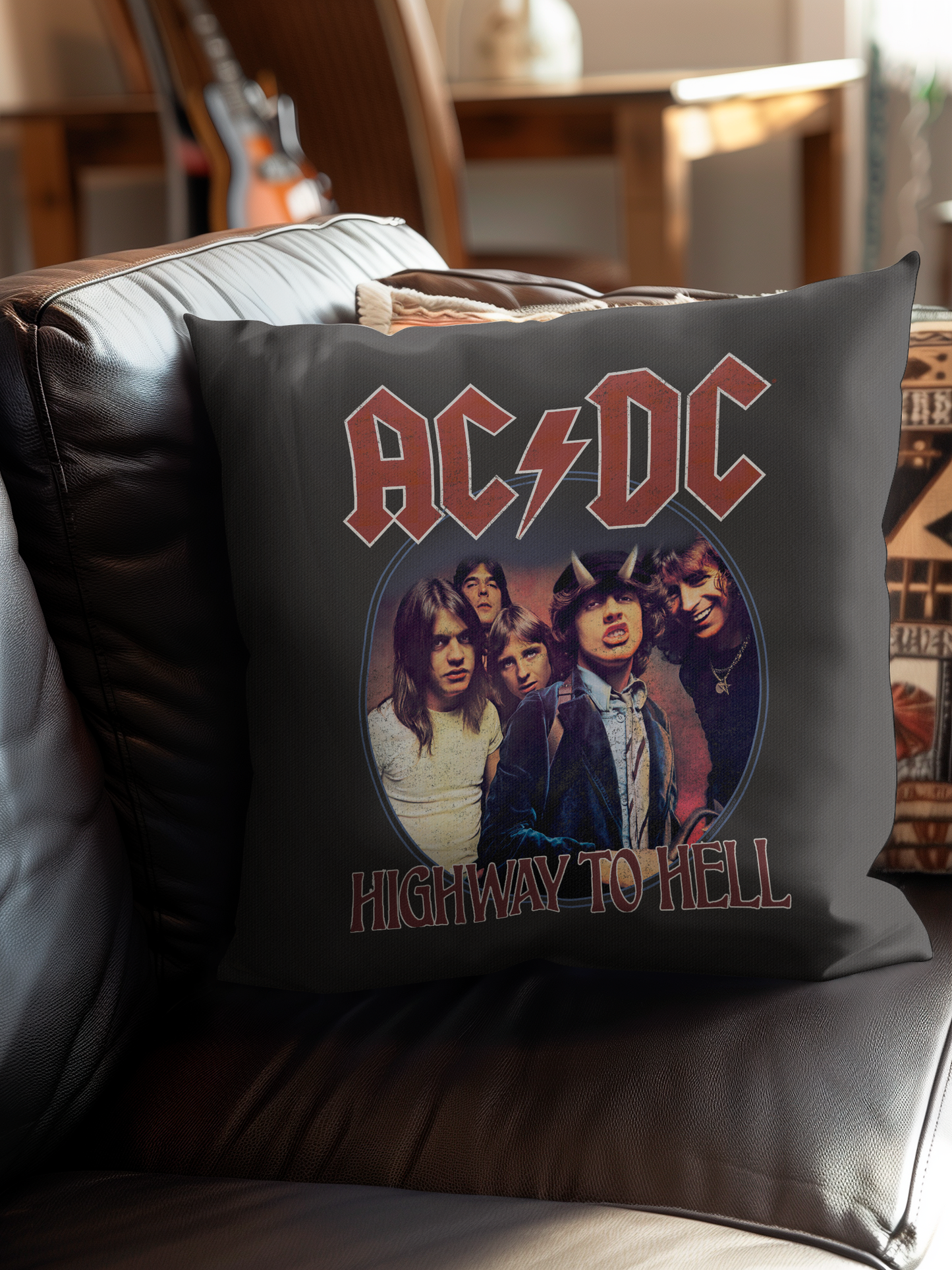 ACDC Highway To Hell Circle Pillow square