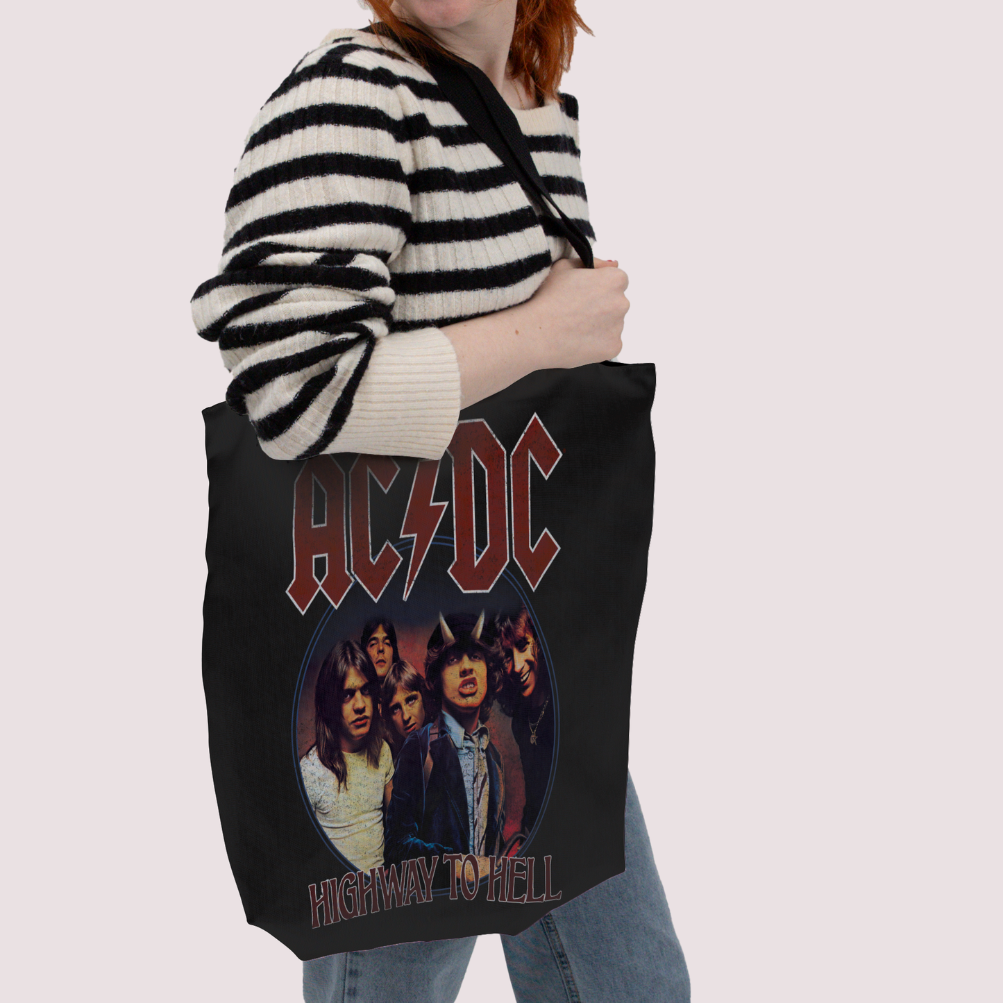 ACDC Highway To Hell Circle Tote Bag