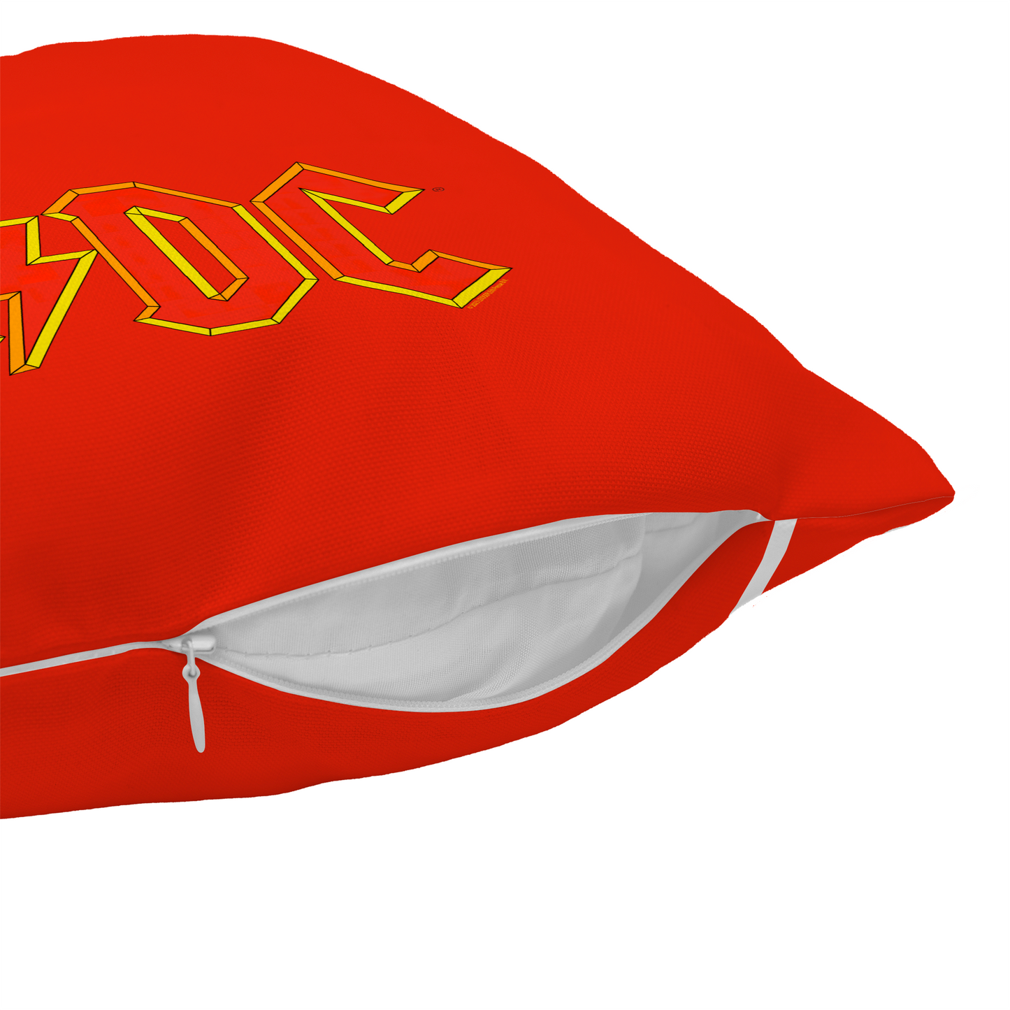 ACDC Yellow Outline Red Logo Pillow square