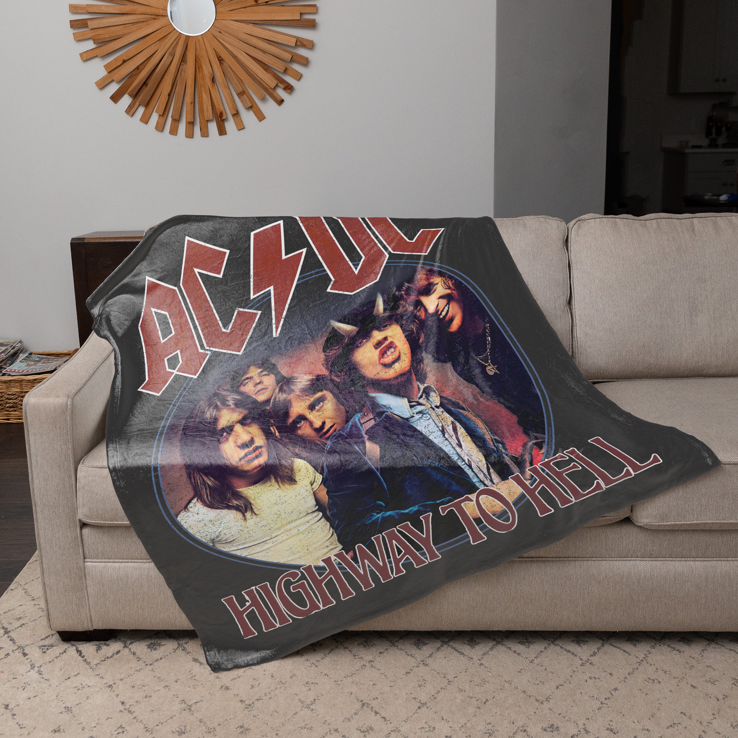 ACDC Highway To Hell Circle Fleece Blanket 50X60 Inches