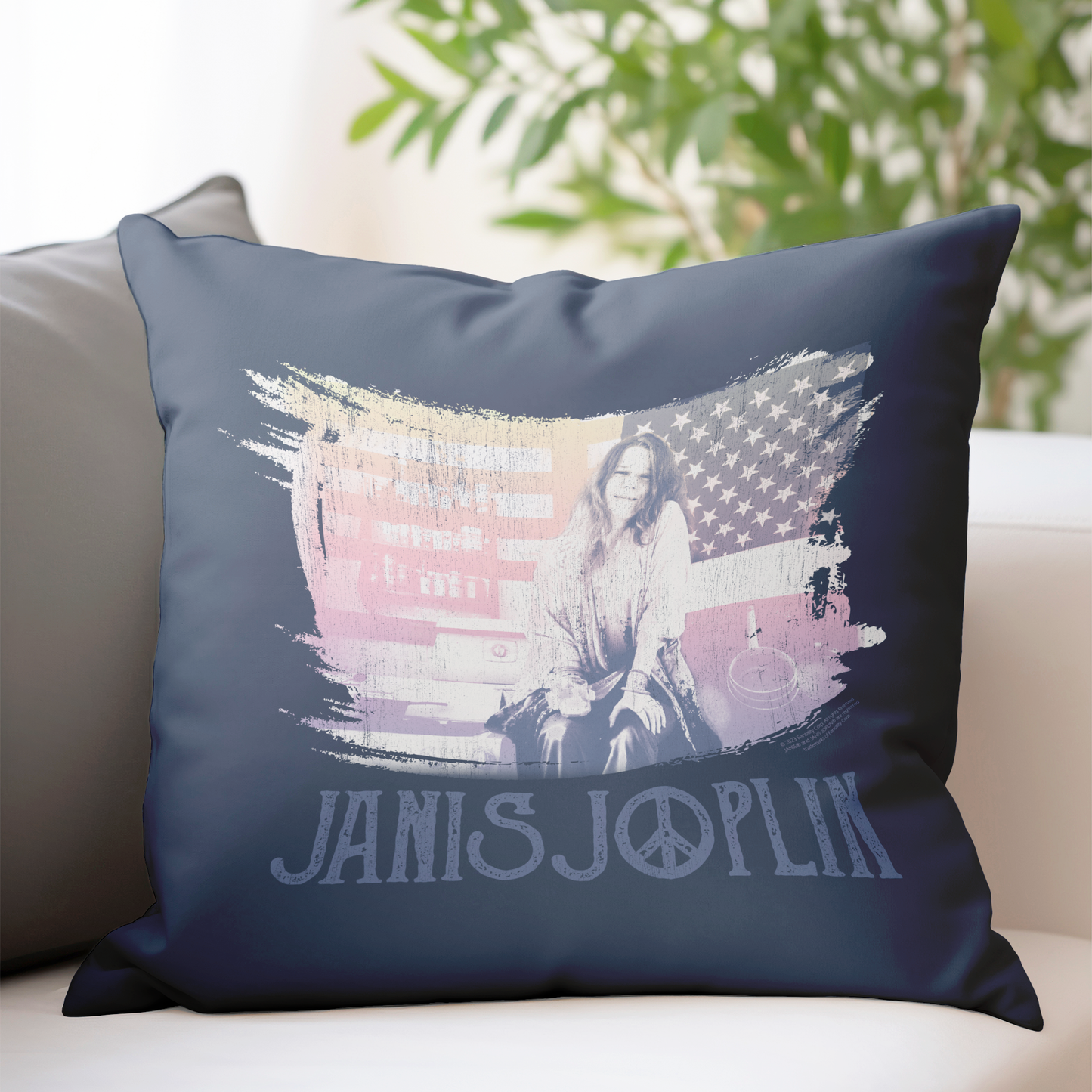 Janis Joplin Stove Flag with Pillow square