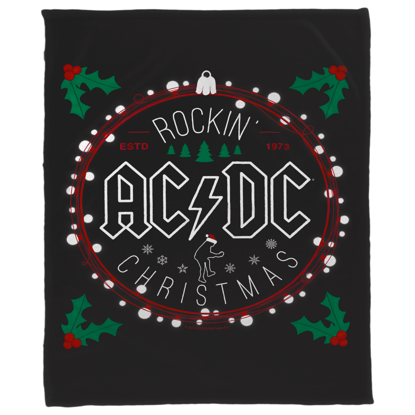 ACDC Christmas Circle Fleece Blanket