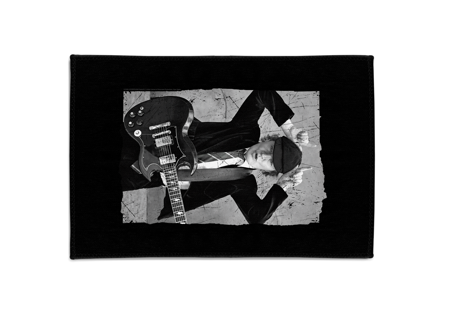 ACDC Angus Young Distressed Photo Area Rug