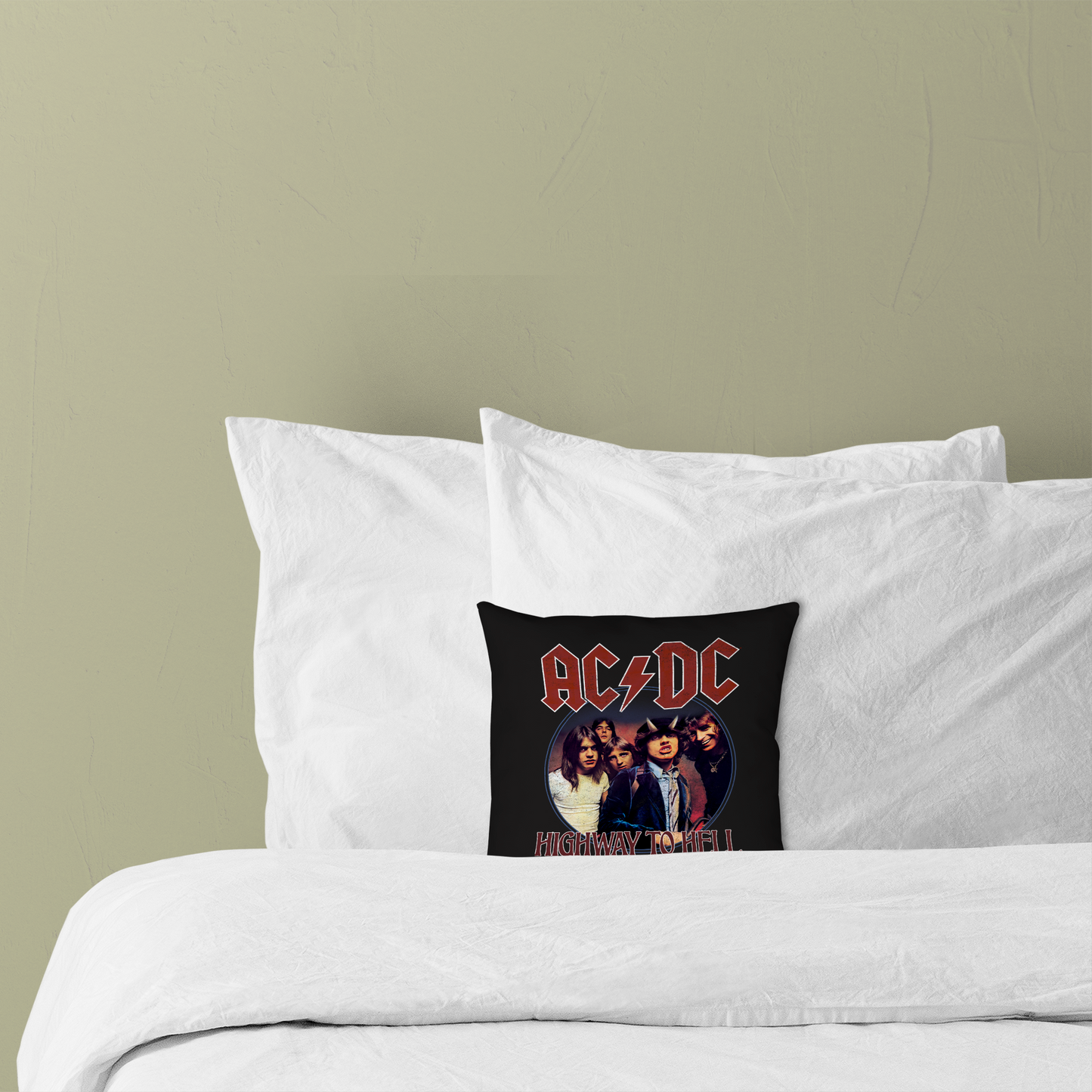 ACDC Highway To Hell Circle Pillow square