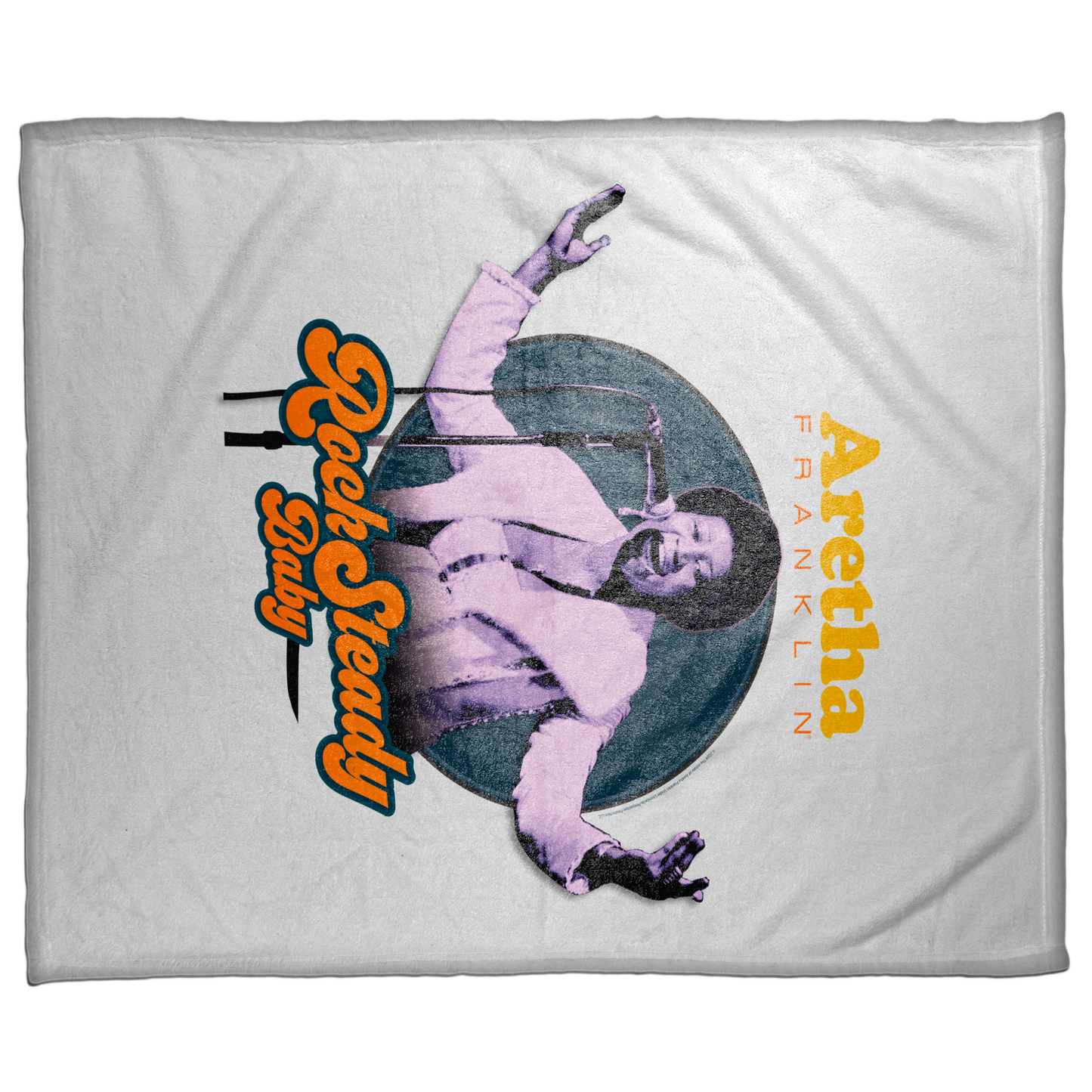 Aretha Franklin Photo - Vibrant Yellow Orange Retro Text Rock Steady Baby with Fleece Blanket