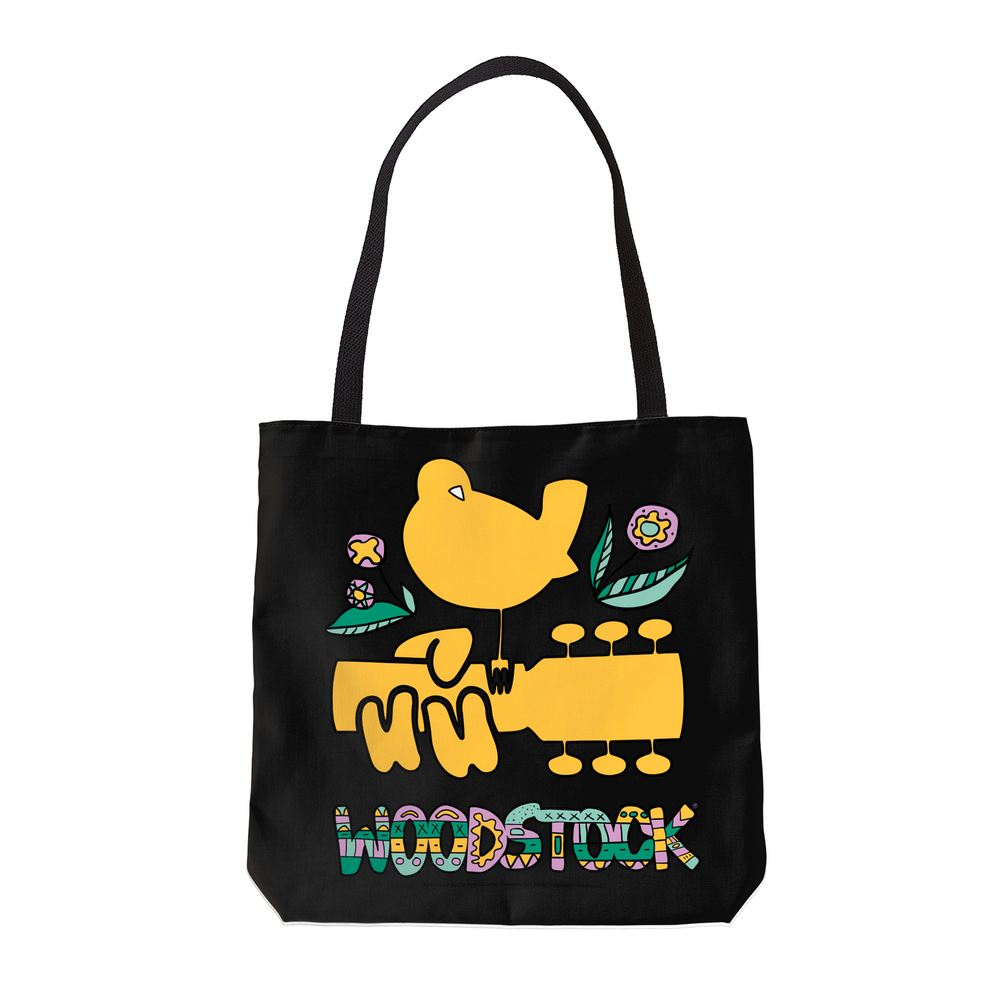 Woodstock Bird Aztec Black and Woodstock Bird Aztec Black with Tote Bag