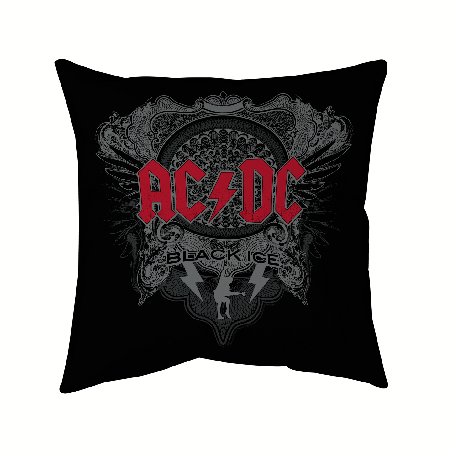 ACDC Black Ice Red Pillow - Print, Square, Indoor Use, Available in 14x14", 16x16", 18x18", 20x20"