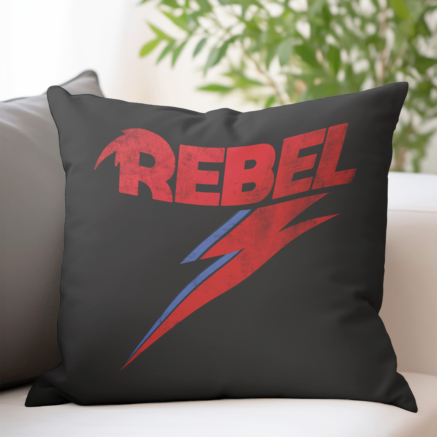 David Bowie Distressed Rebel Pillow