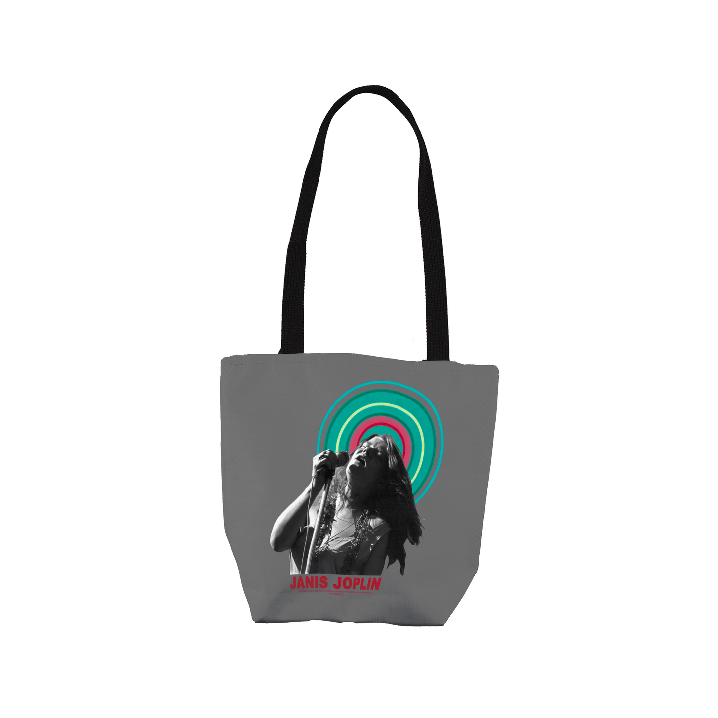 Janis Joplin Halo Photo Grey and Janis Joplin Halo Photo Grey with Tote Bag