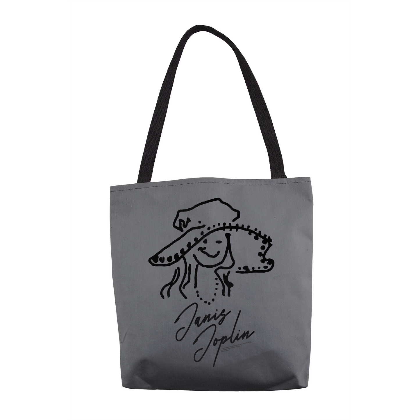 Janis Joplin Outline Sketched Grey and Janis Joplin Outline Sketched Grey with Tote Bag