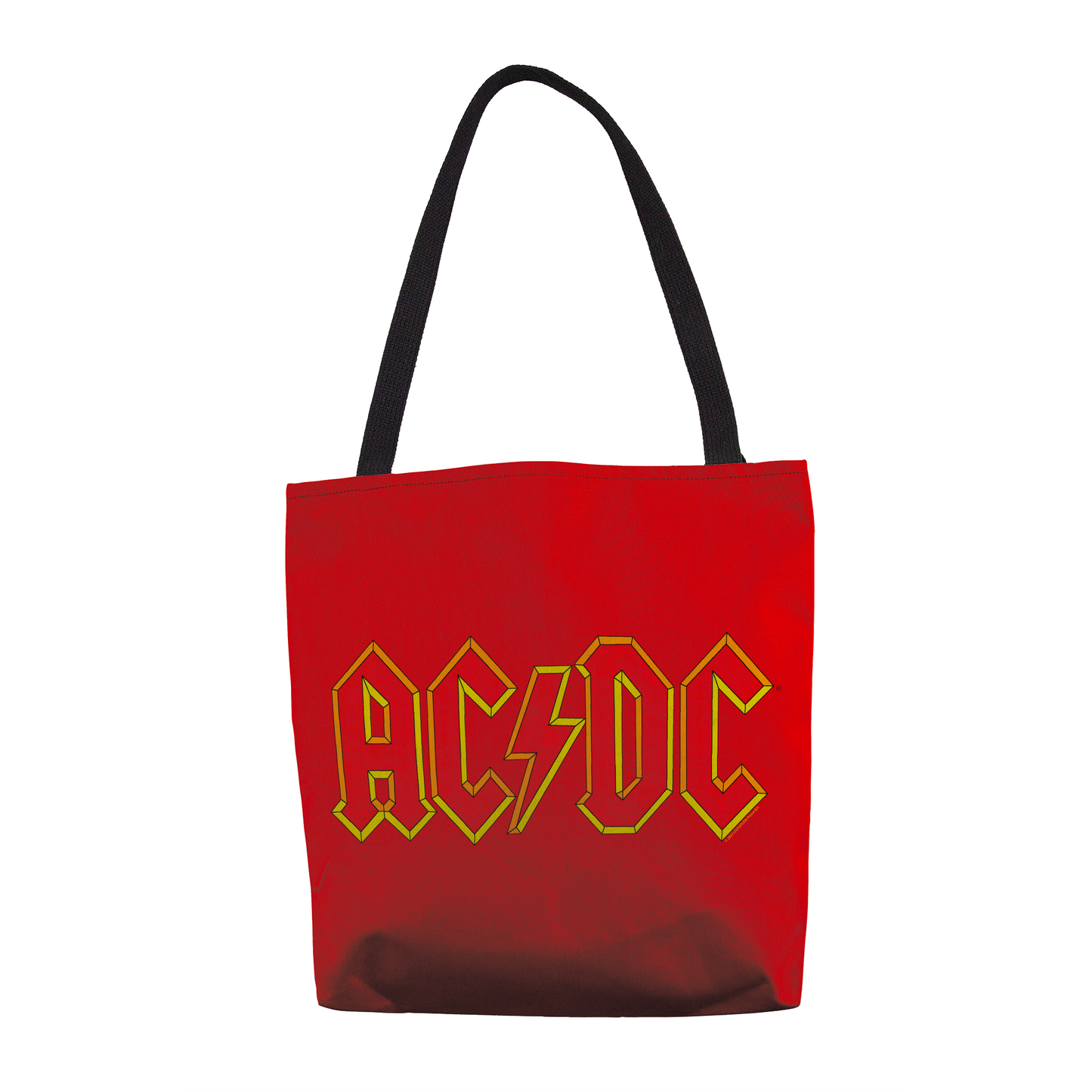 ACDC Yellow Outline Red Logo Tote Bag