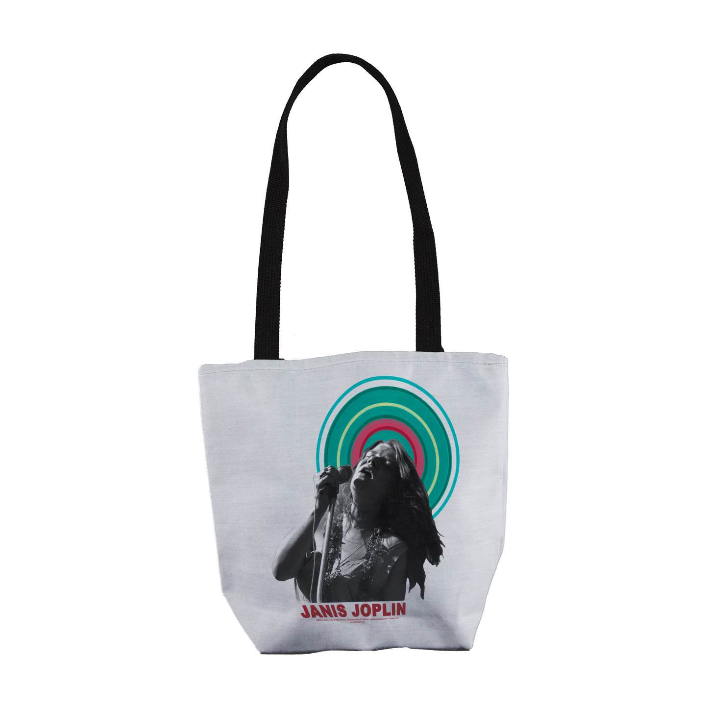 Janis Joplin Halo Photo White and Janis Joplin Halo Photo White with Tote Bag