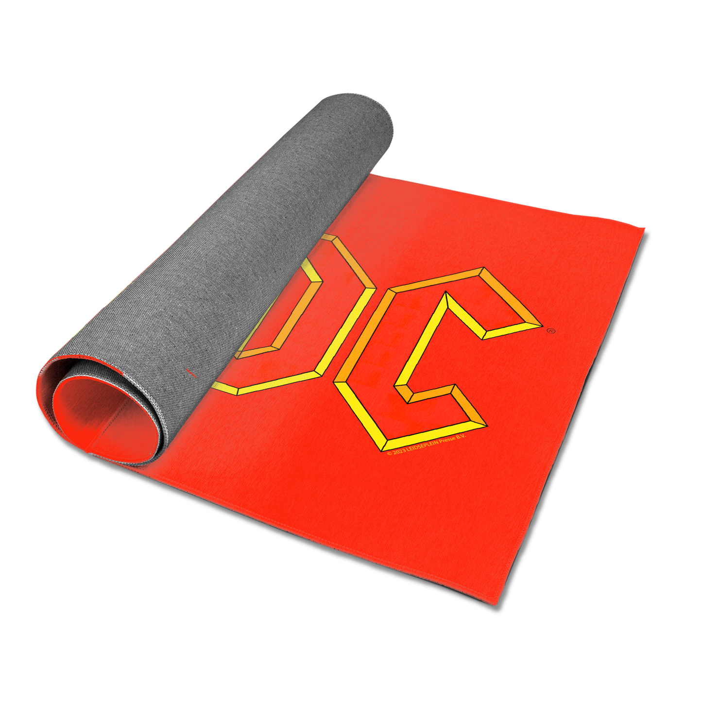 ACDC Yellow Outline Red Logo Area Rug