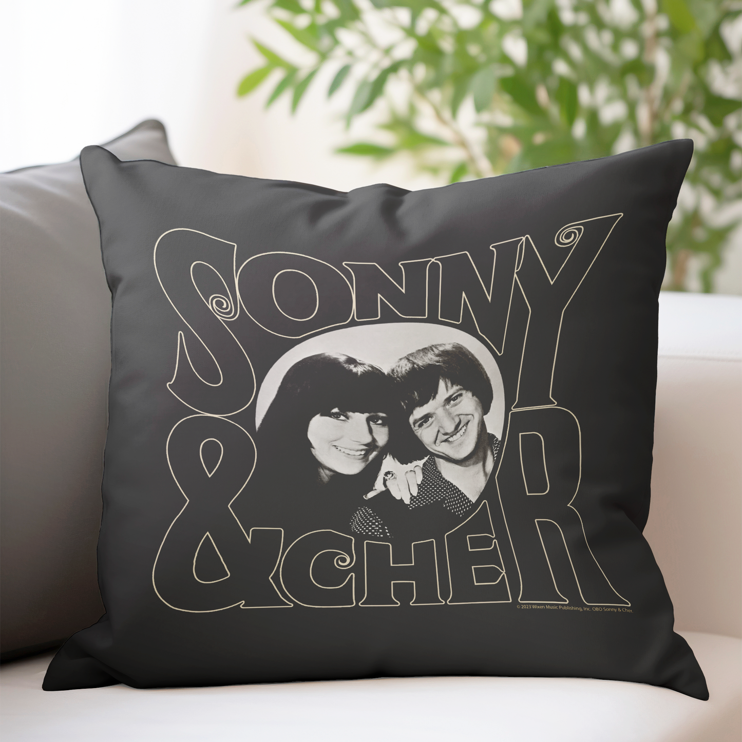 Sonny & Cher Circle Photo and Sonny & Cher Circle Photo with Pillow square