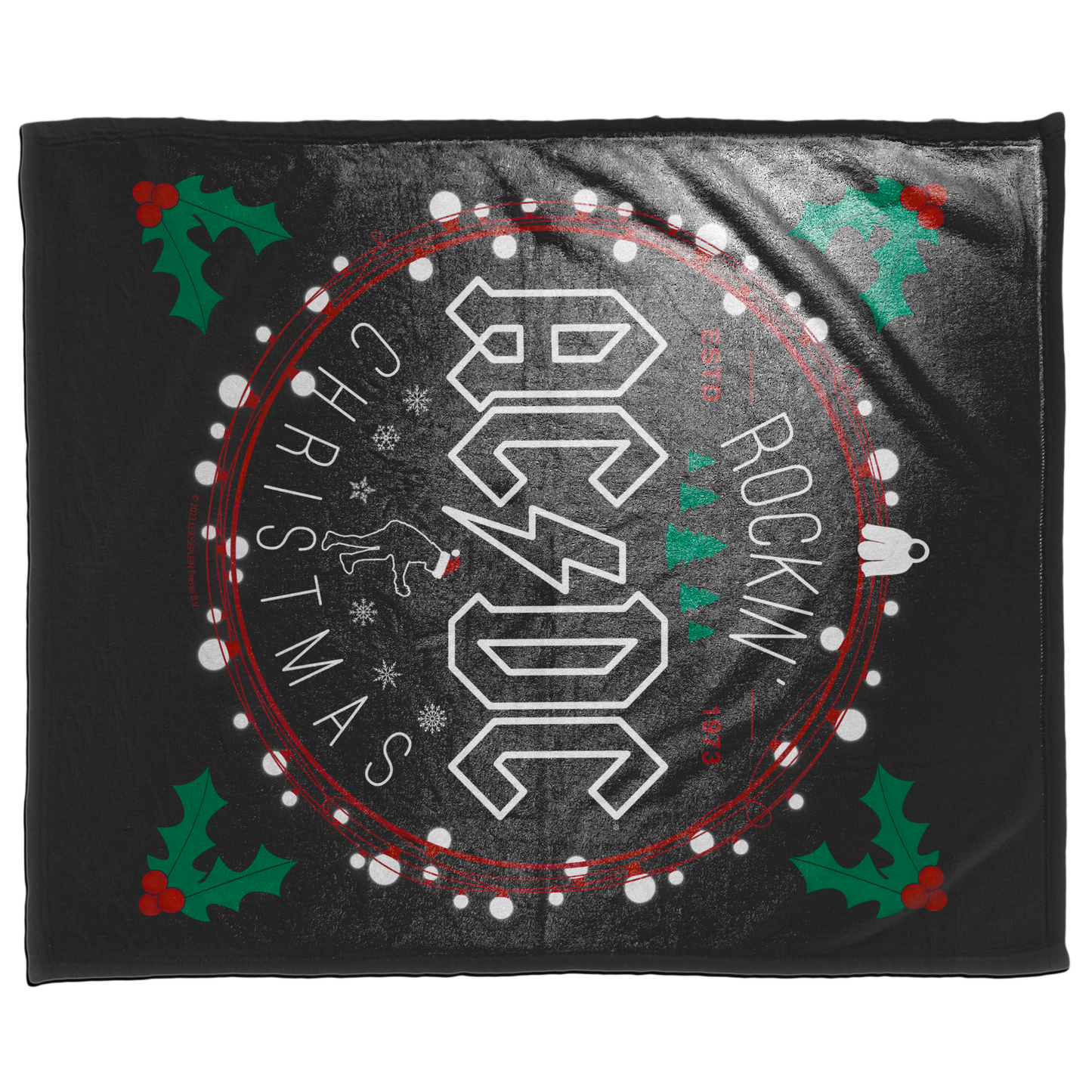 ACDC Christmas Circle Fleece Blanket 50X60 Inches