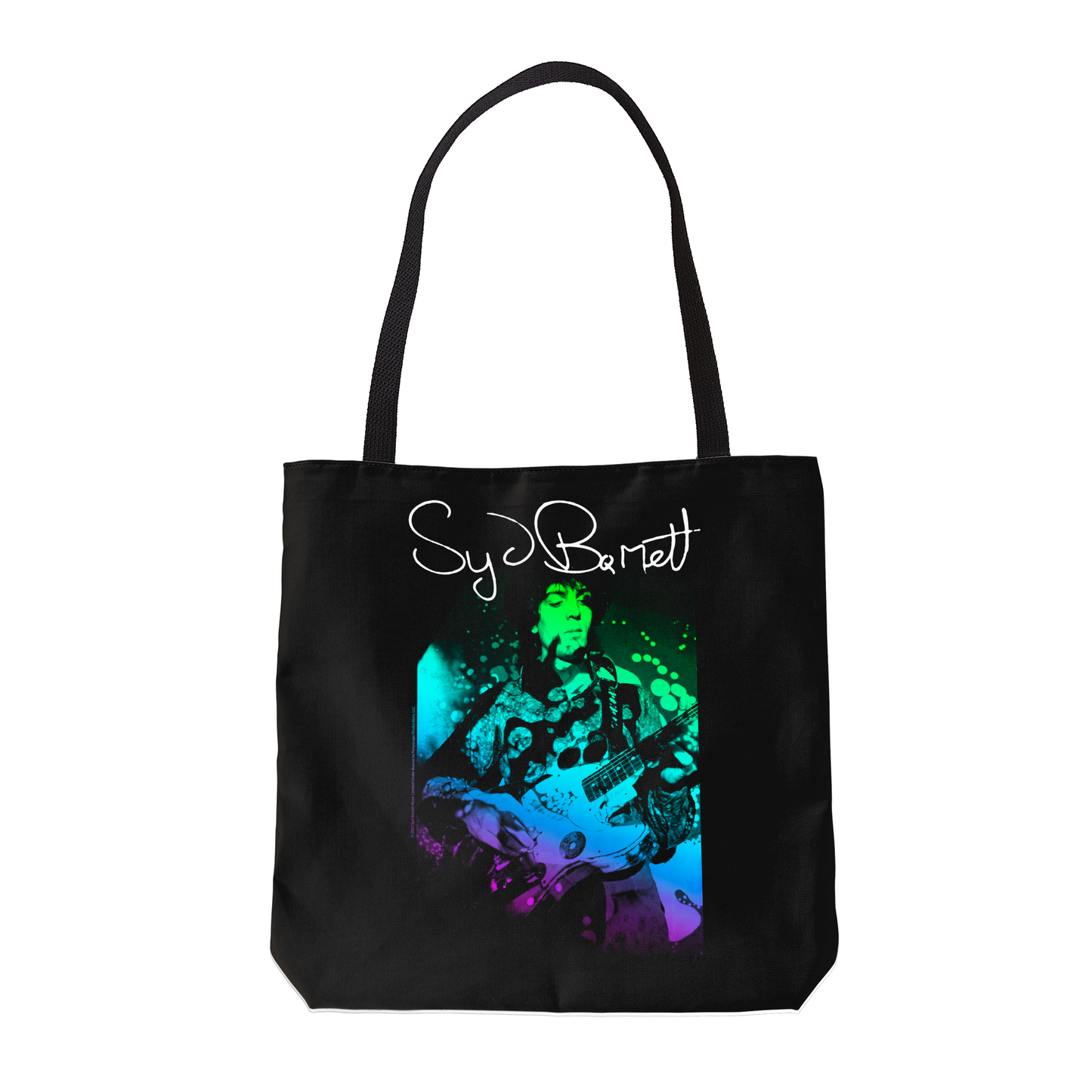 Syd Barret Colorful Portrait with Guitar with Tote Bag