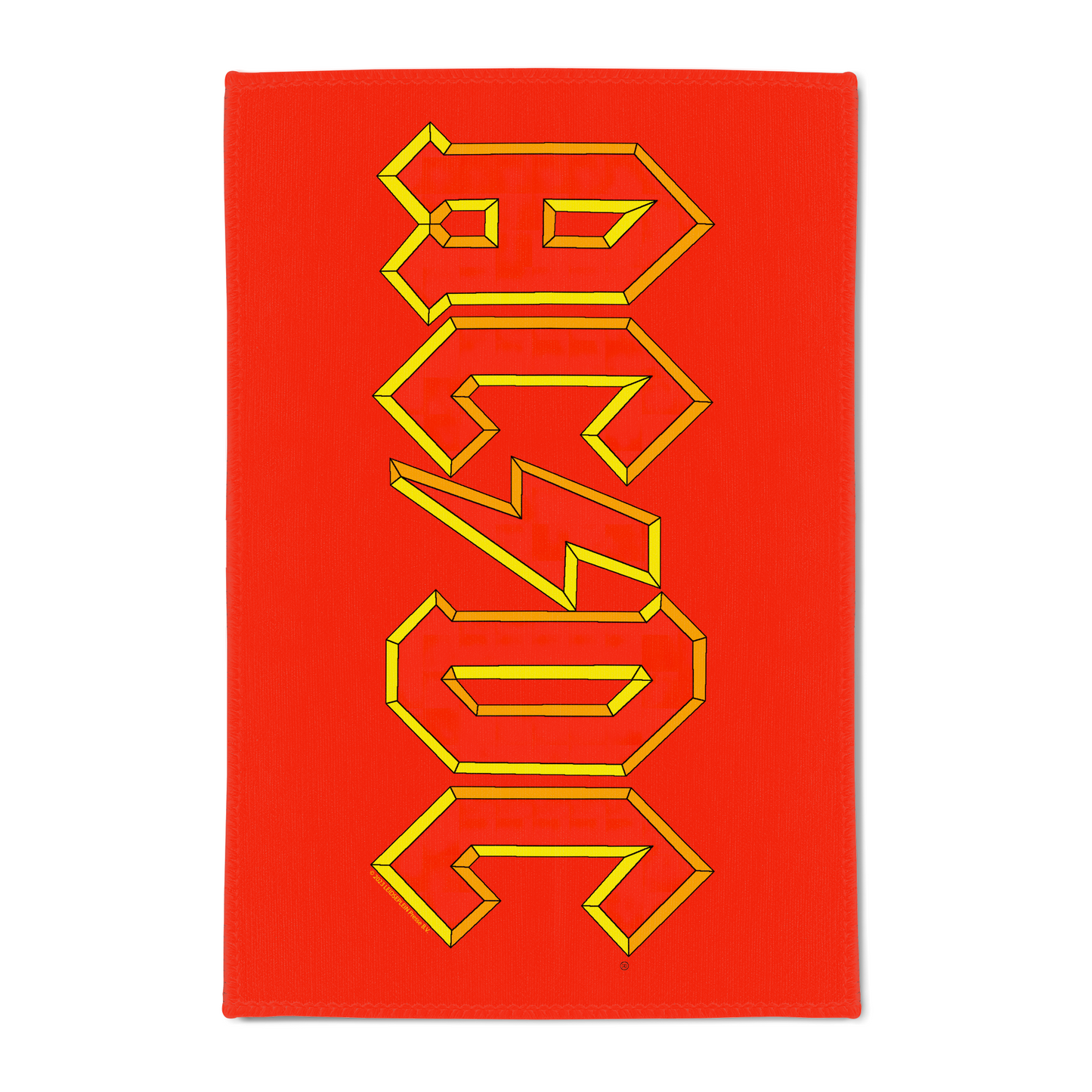 ACDC Yellow Outline Red Logo Area Rug