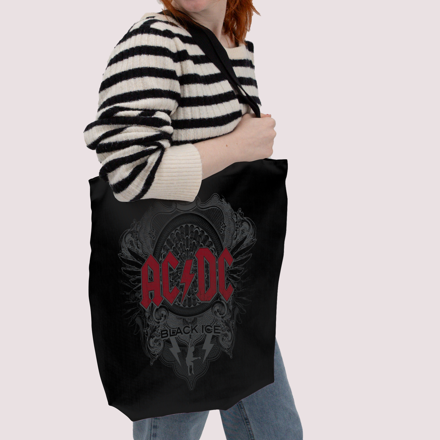 ACDC Black Ice with Red AOP and ACDC Black Ice with Red AOP with Tote Bag