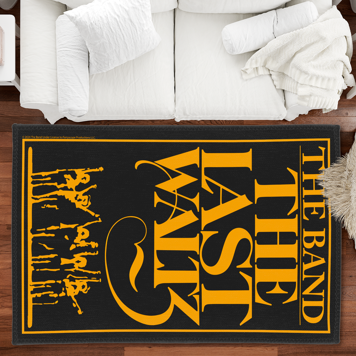 The Band The Last Waltz Yellow Print with Area Rug rectangular