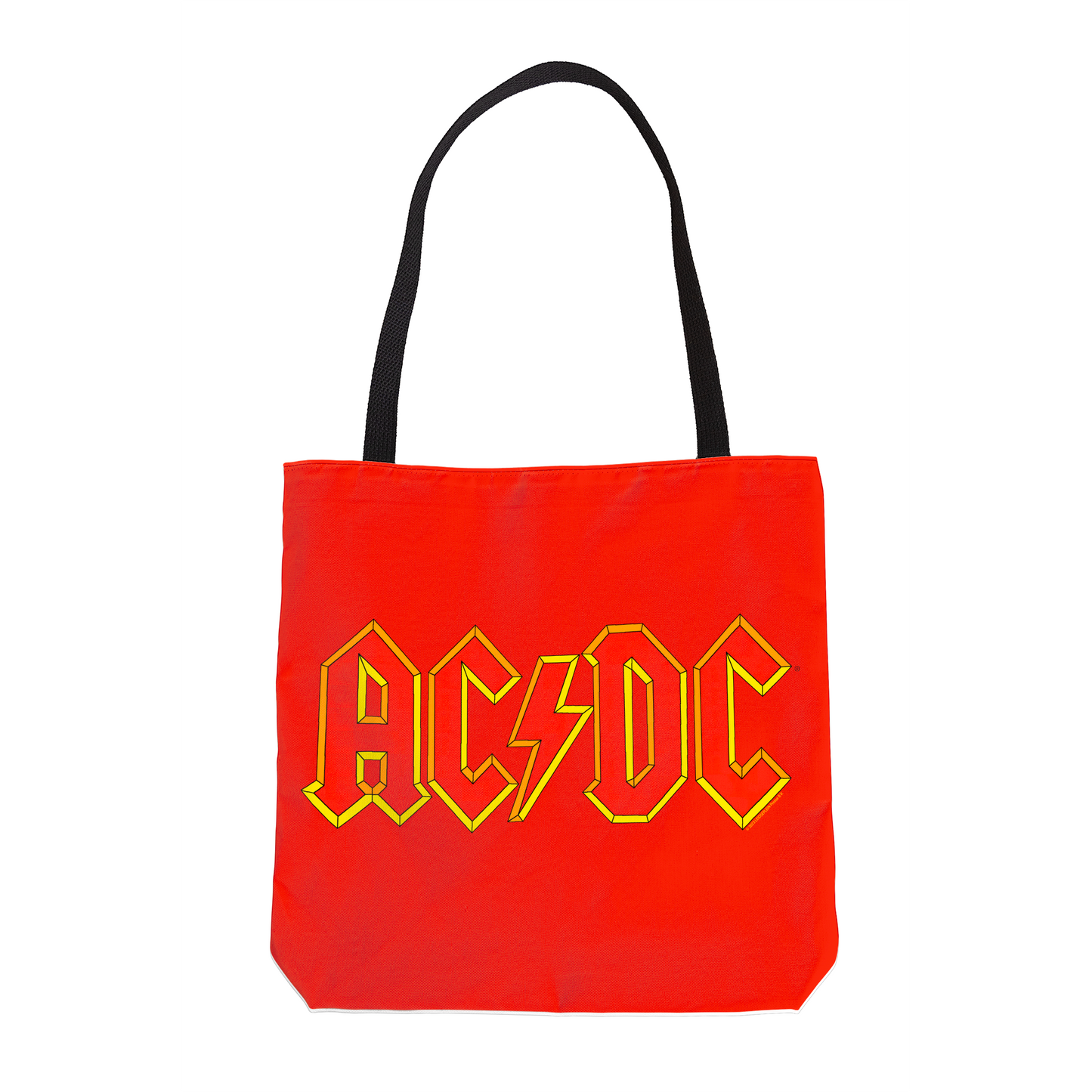 ACDC Yellow Outline Red Logo Tote Bag