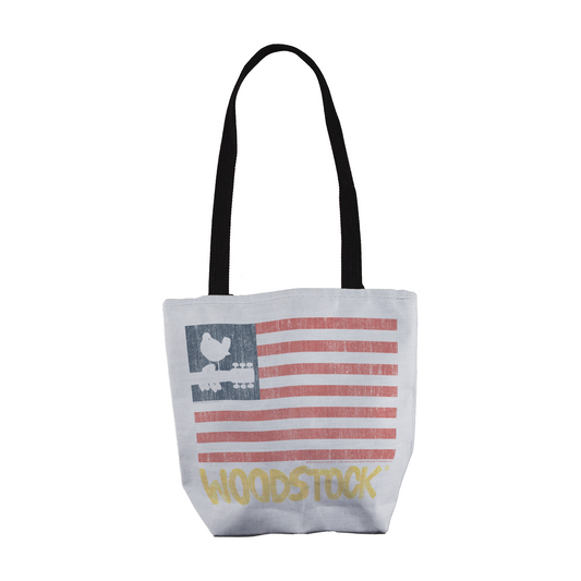 Woodstock Distressed Flag White and Woodstock Distressed Flag White with Tote Bag