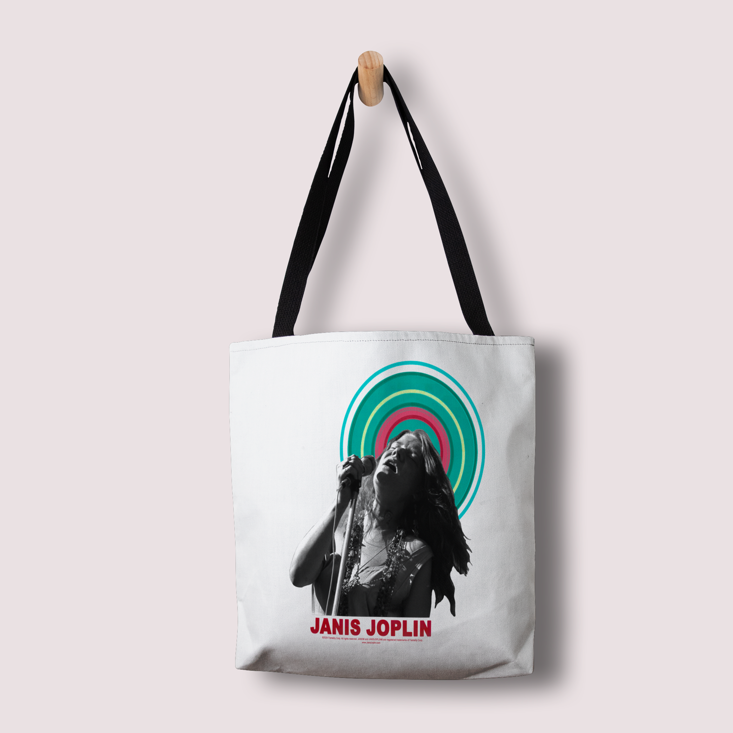 Janis Joplin Halo Photo White and Janis Joplin Halo Photo White with Tote Bag