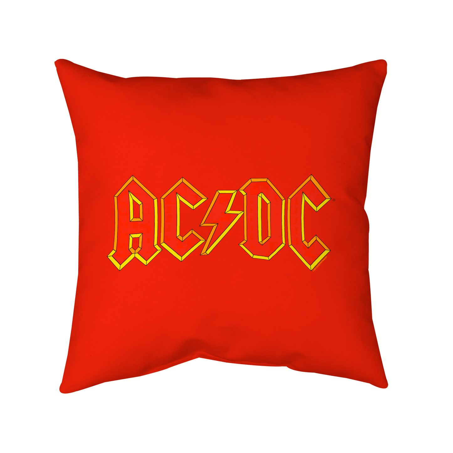 ACDC Yellow Outline Red Logo Pillow square