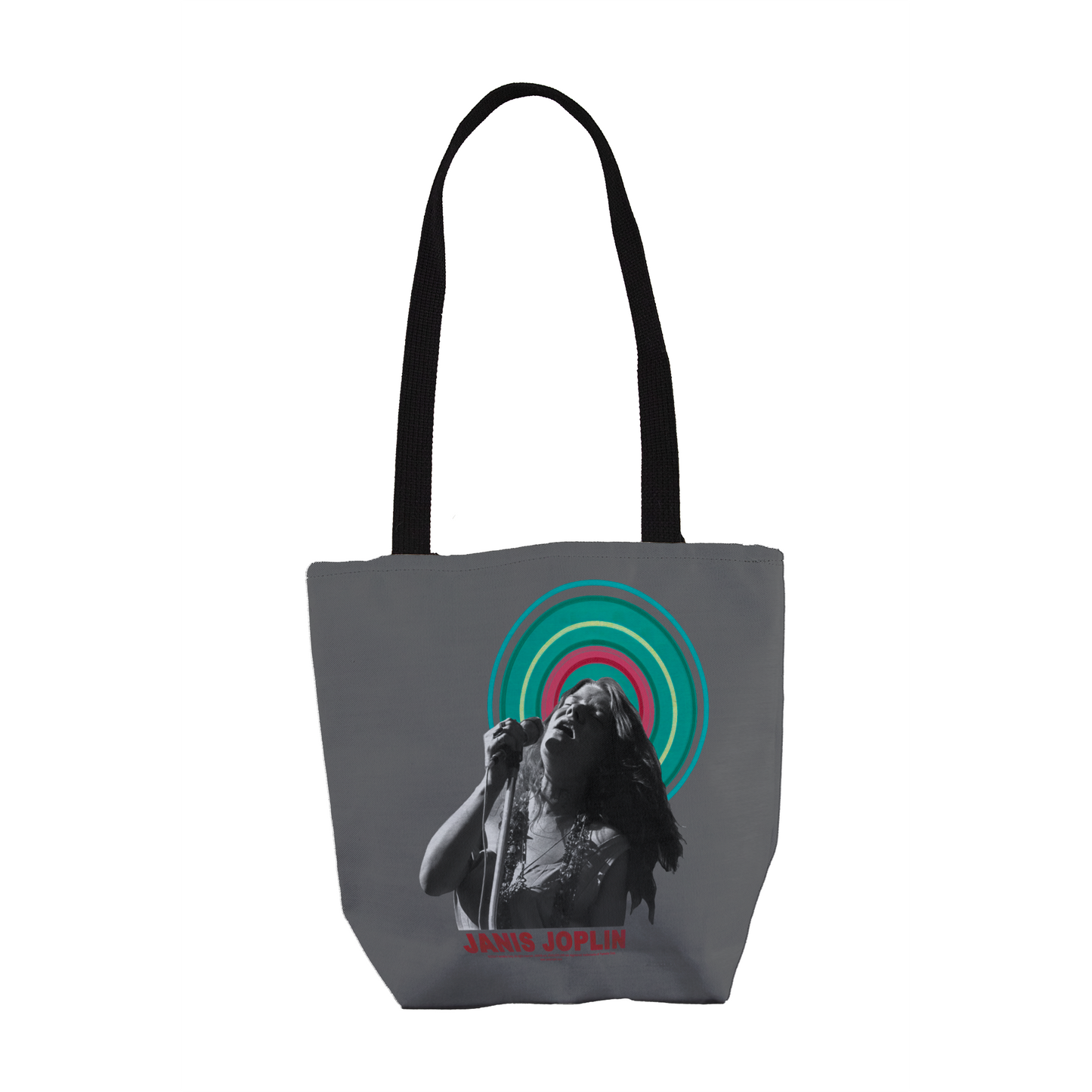 Janis Joplin Halo Photo Grey and Janis Joplin Halo Photo Grey with Tote Bag