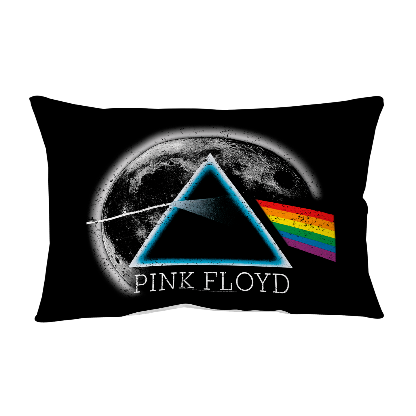 Pink Floyd Dark Side of The Moon Distressed Moon Pillow