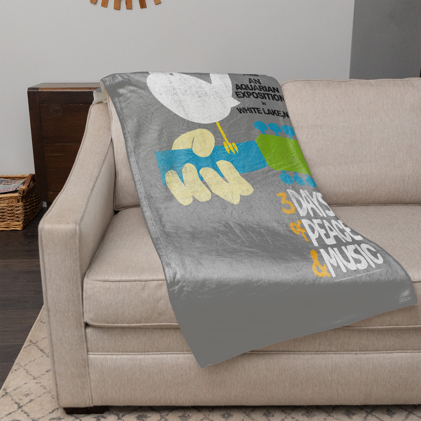 Woodstock Festival Poster with Fleece Blanket