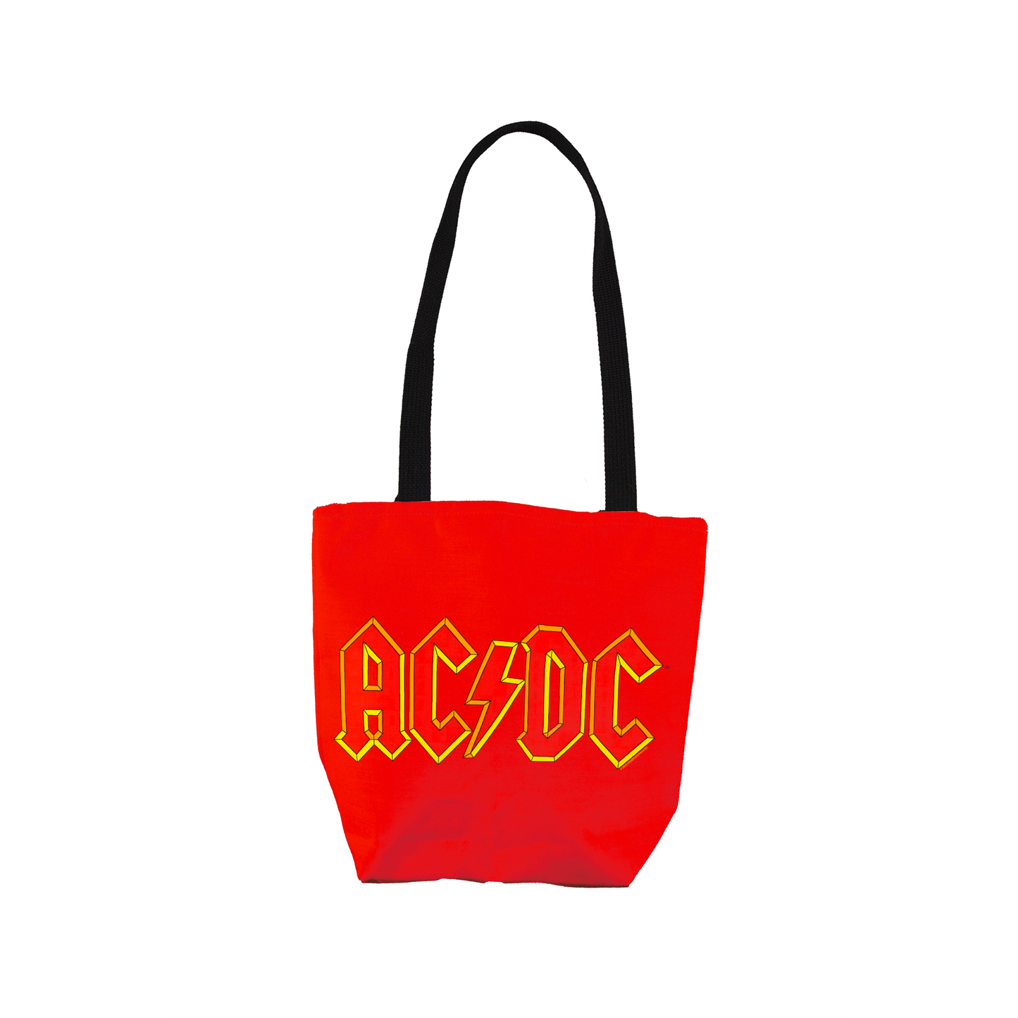 ACDC Yellow Outline Red Logo Tote Bag