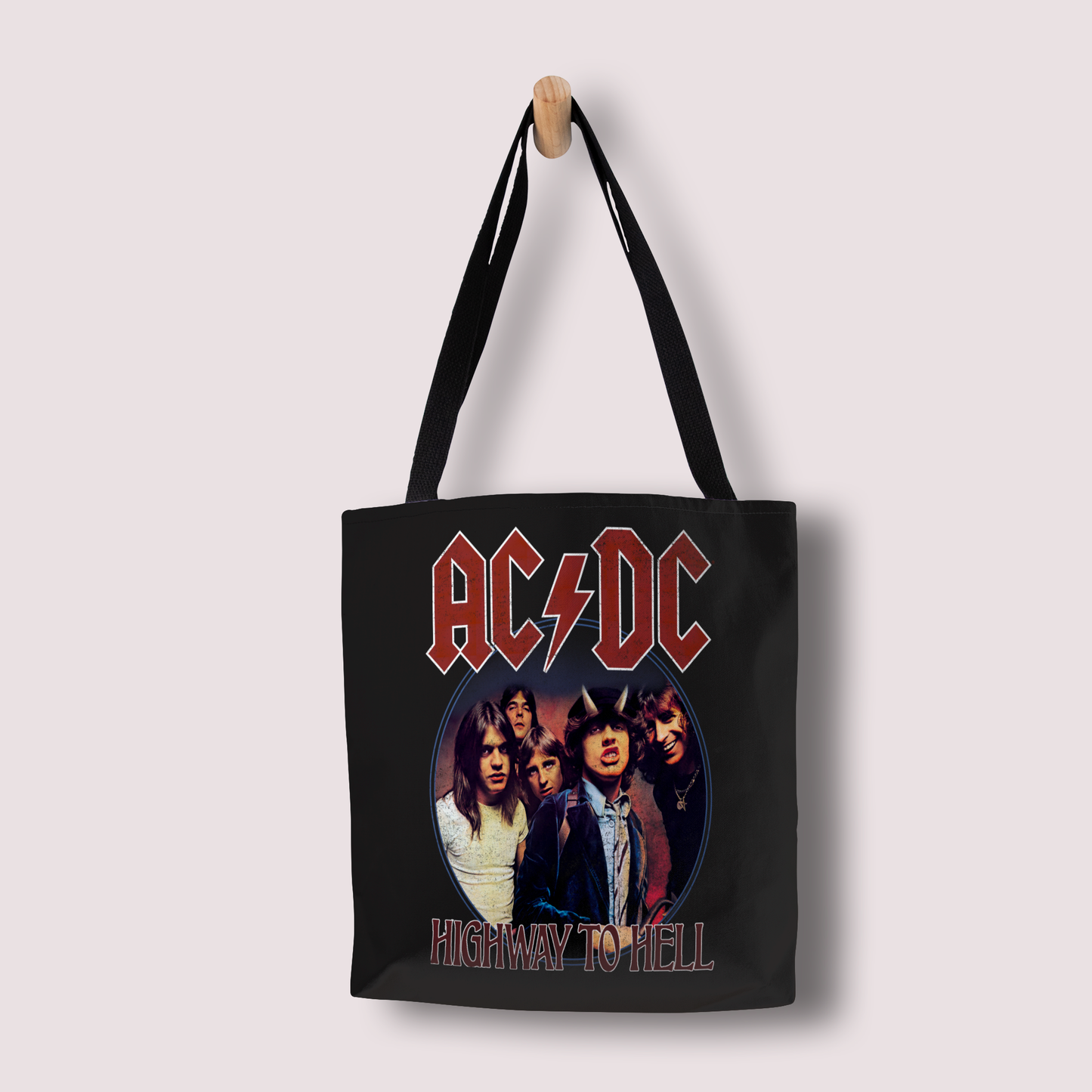 ACDC Highway To Hell Circle Tote Bag