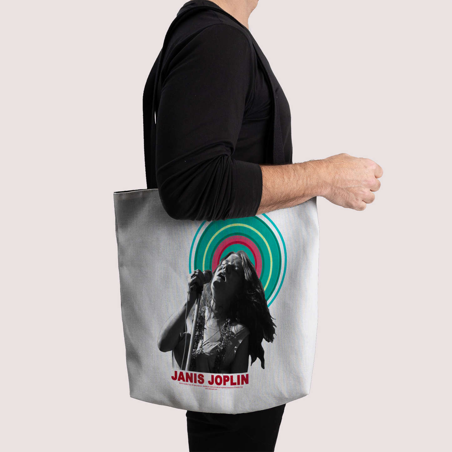 Janis Joplin Halo Photo White and Janis Joplin Halo Photo White with Tote Bag