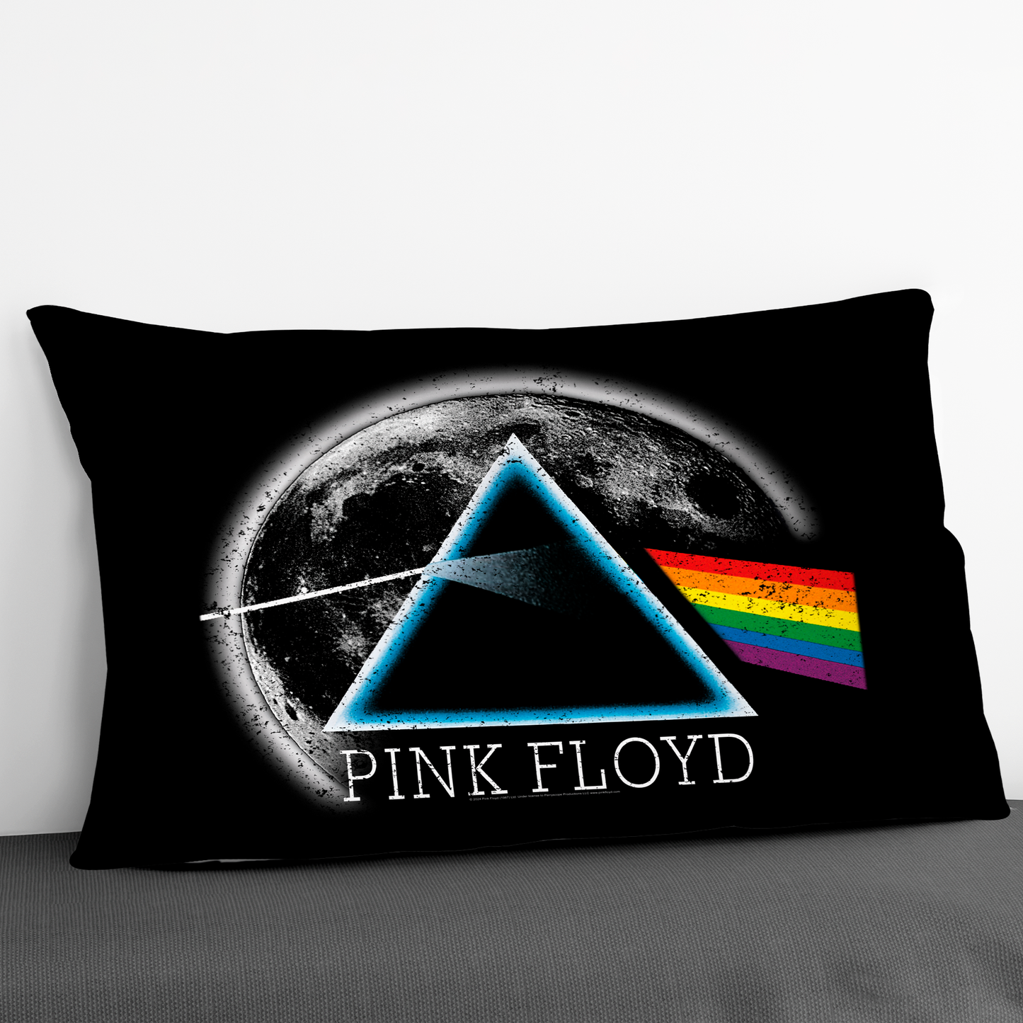 Pink Floyd Dark Side of The Moon Distressed Moon Pillow