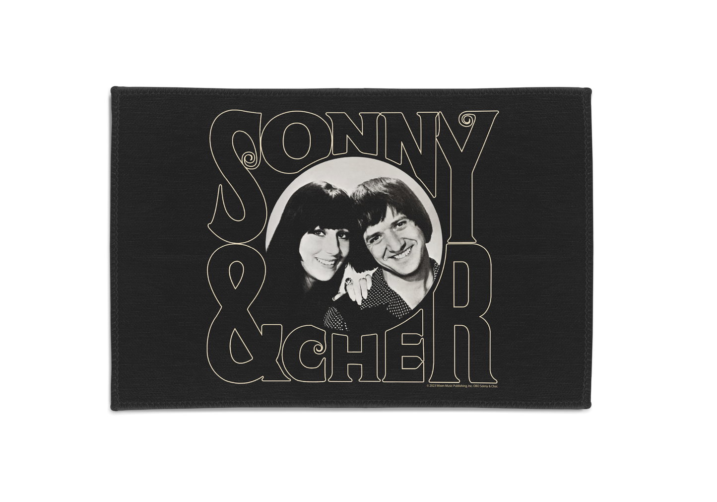 Sonny & Cher Circle Photo with Area Rug rectangular