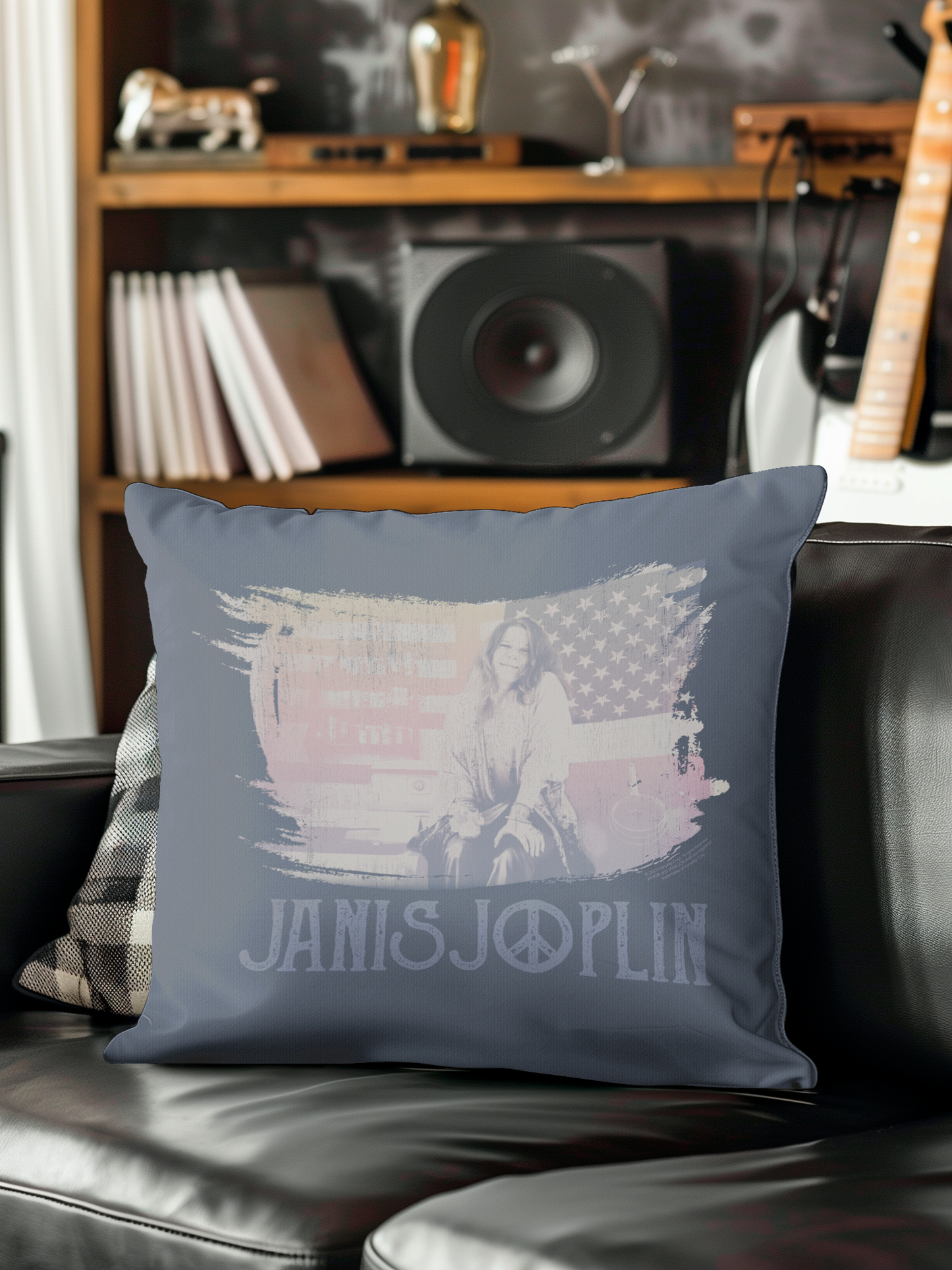 Janis Joplin Stove Flag with Pillow square