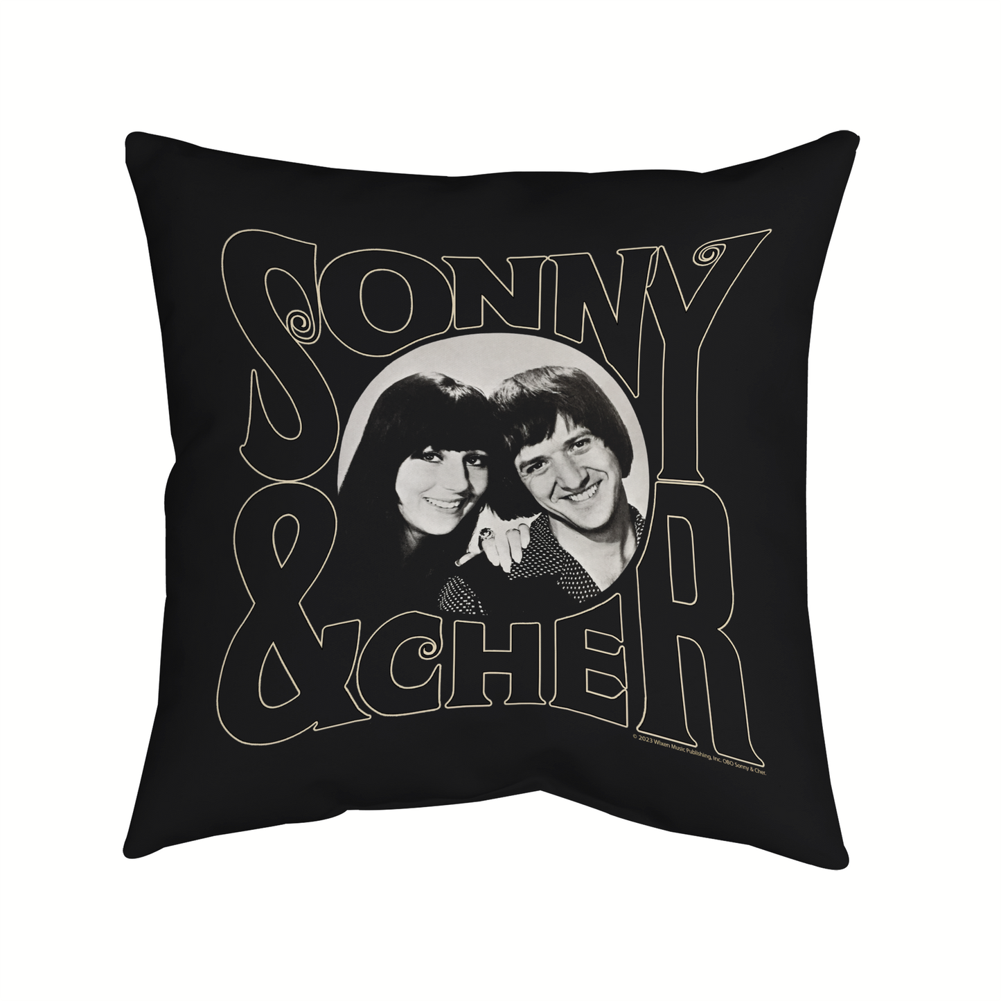 Sonny & Cher Circle Photo and Sonny & Cher Circle Photo with Pillow square