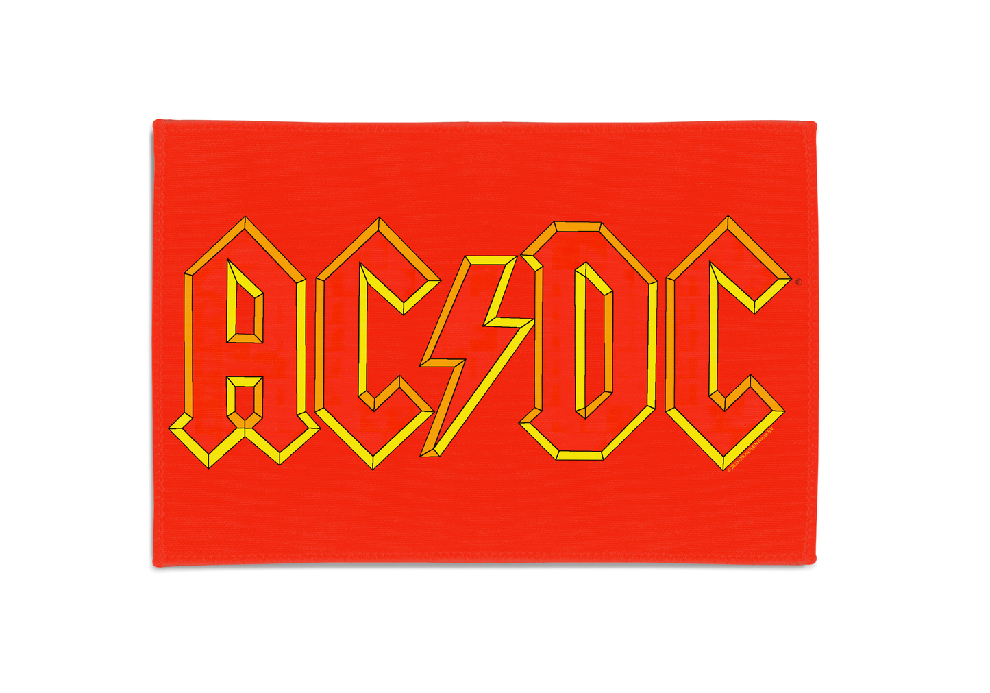 ACDC Yellow Outline Red Logo Area Rug