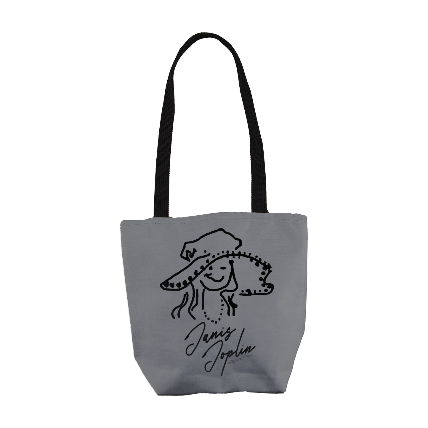 Janis Joplin Outline Sketched Grey and Janis Joplin Outline Sketched Grey with Tote Bag