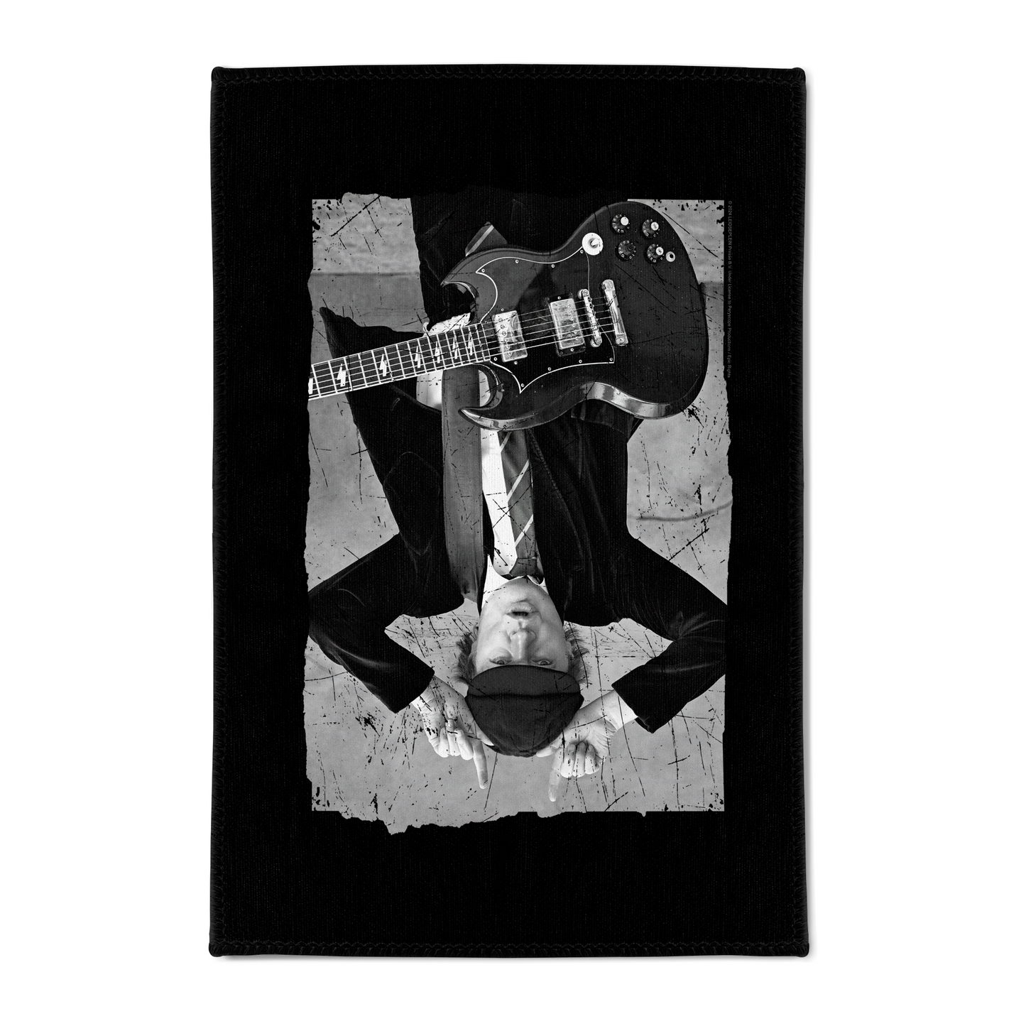 ACDC Angus Young Distressed Photo Area Rug