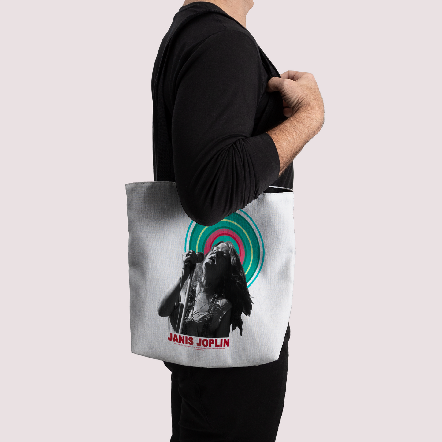 Janis Joplin Halo Photo White and Janis Joplin Halo Photo White with Tote Bag