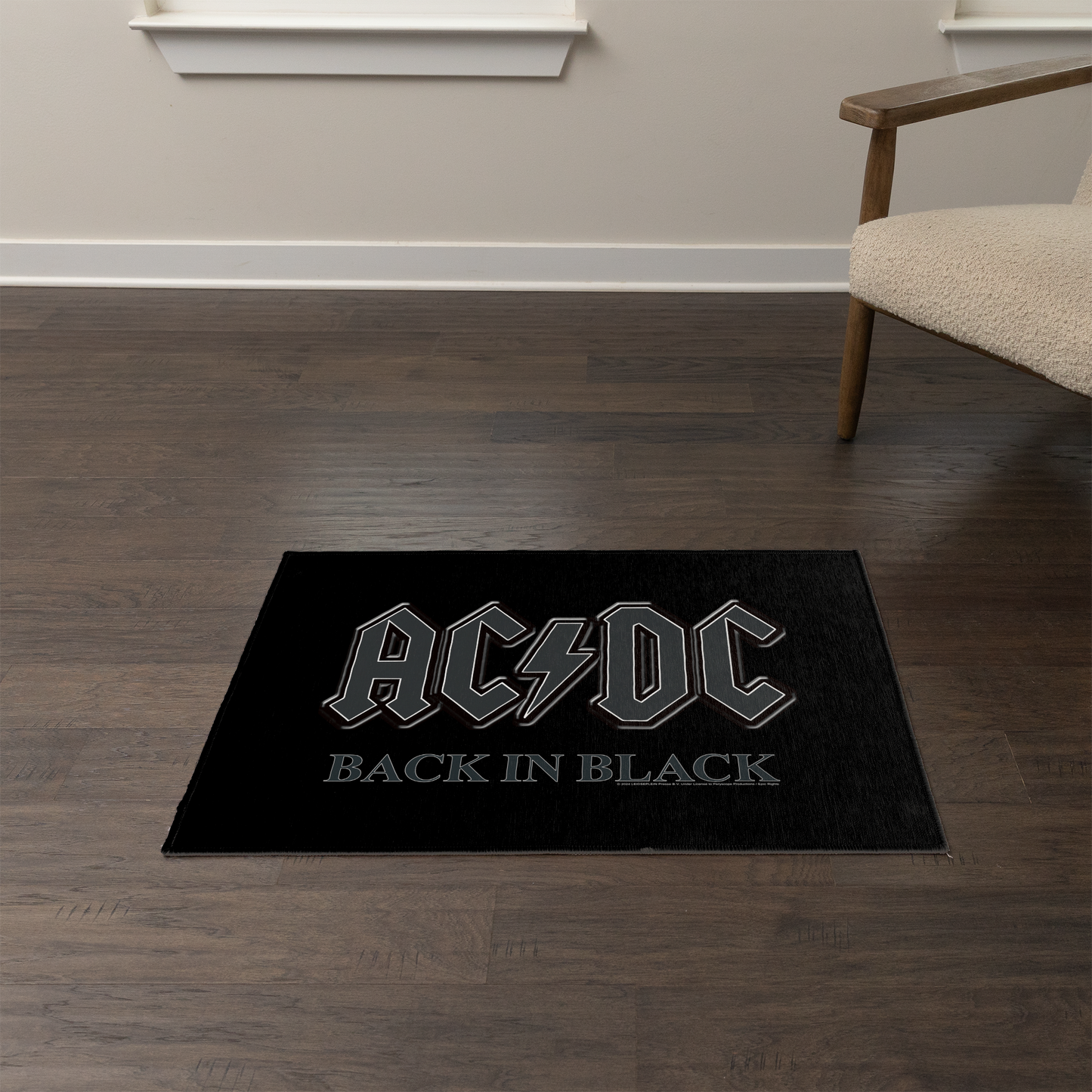 ACDC Back in Black Area Rug