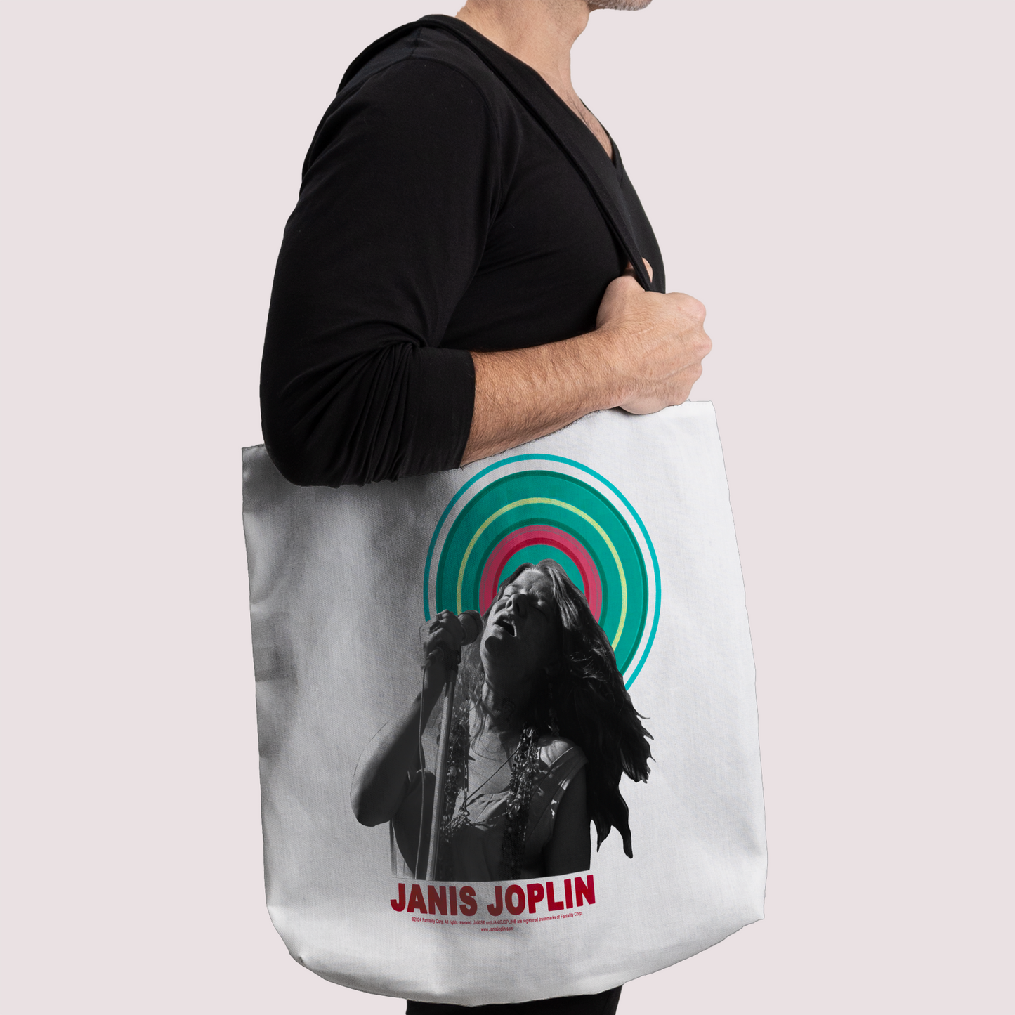 Janis Joplin Halo Photo White and Janis Joplin Halo Photo White with Tote Bag