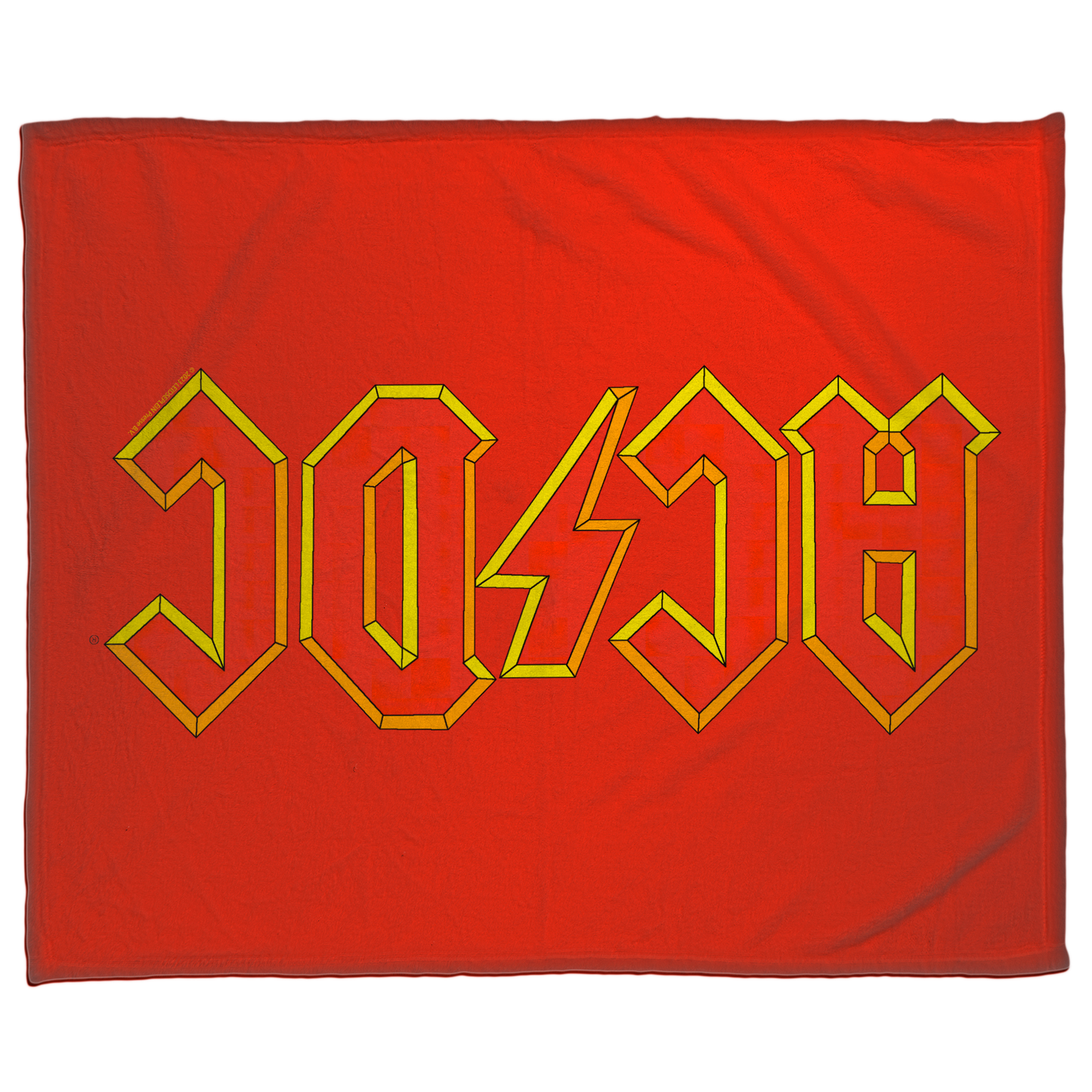 ACDC Yellow Outline Red Logo Fleece Blanket 50X60 inches