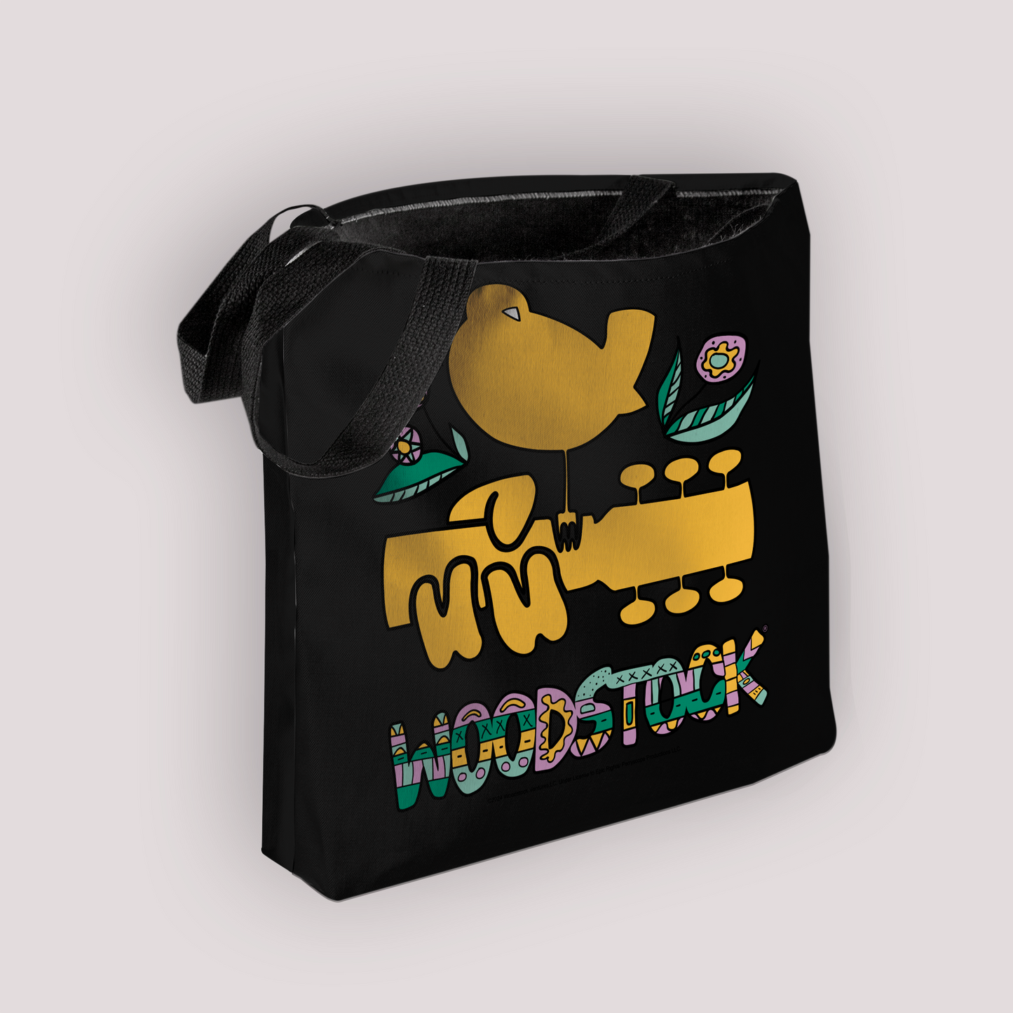 Woodstock Bird Aztec Black and Woodstock Bird Aztec Black with Tote Bag