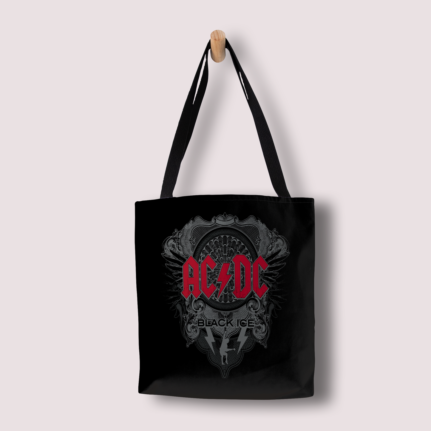 ACDC Black Ice with Red AOP and ACDC Black Ice with Red AOP with Tote Bag