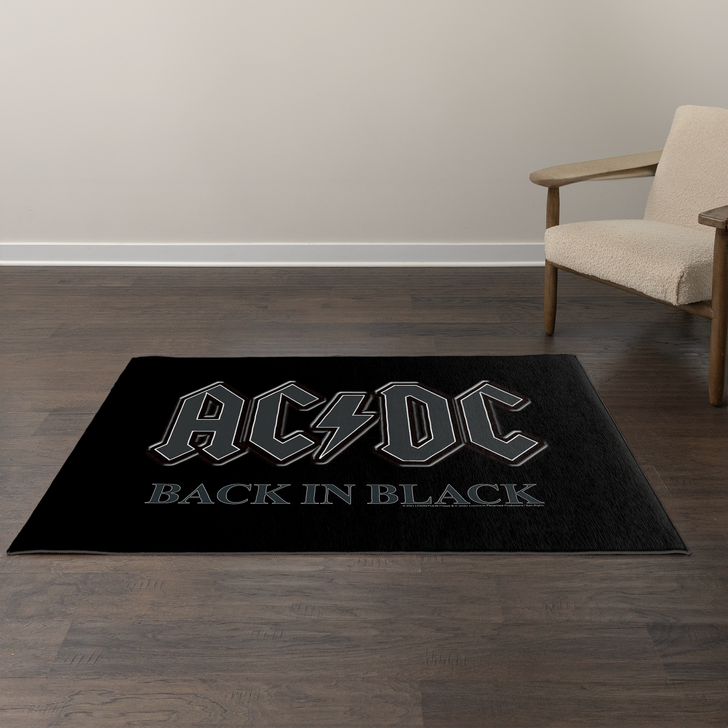 ACDC Back in Black Area Rug