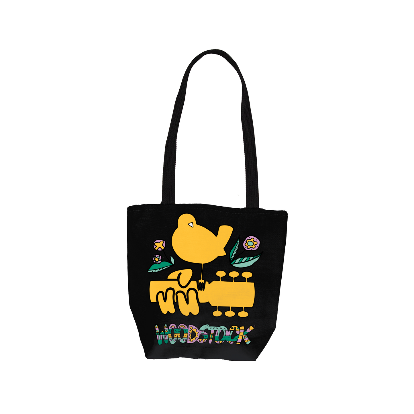 Woodstock Bird Aztec Black and Woodstock Bird Aztec Black with Tote Bag