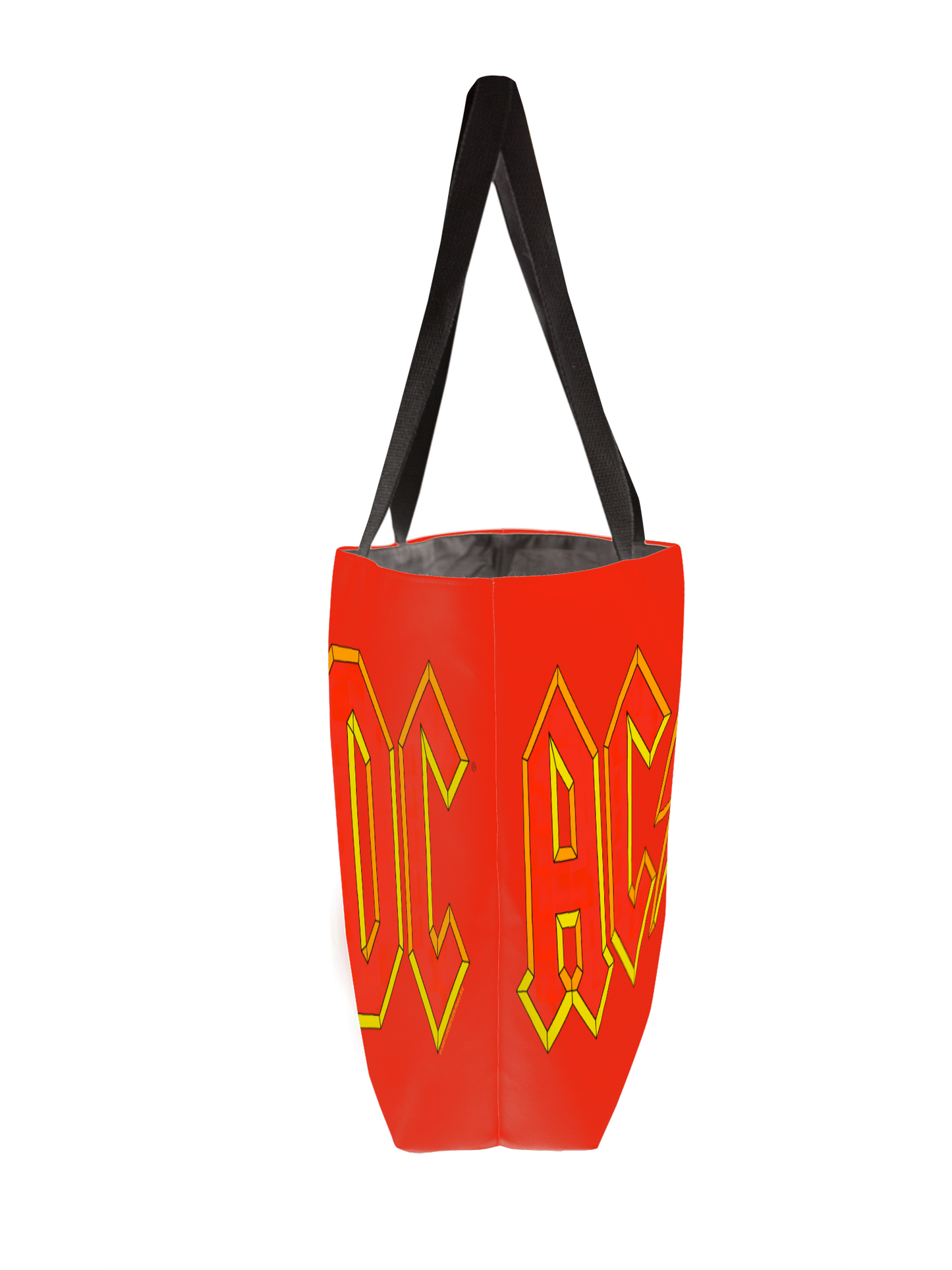 ACDC Yellow Outline Red Logo Weekender Totebag